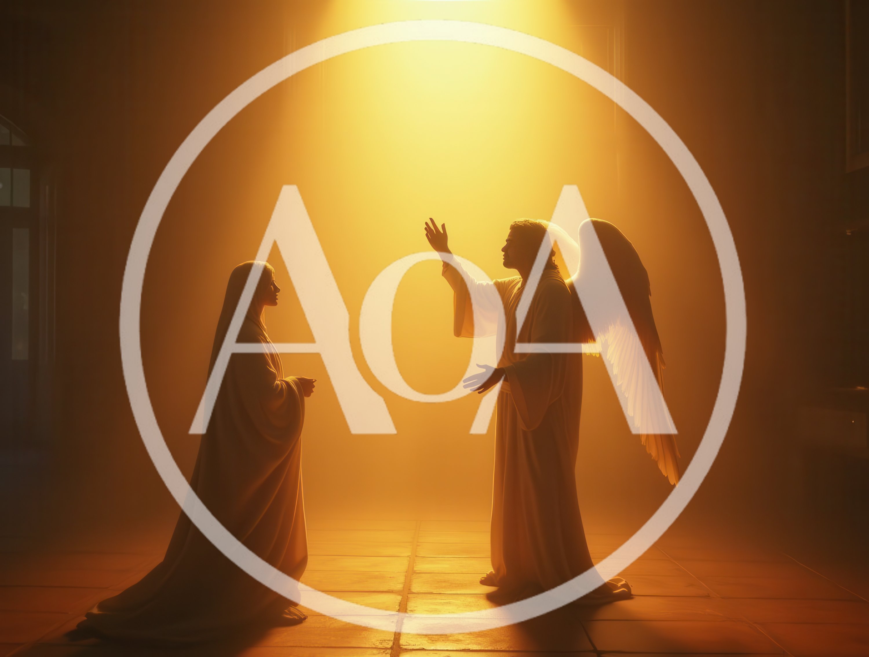 Angel Appearing To Mary In Golden Light