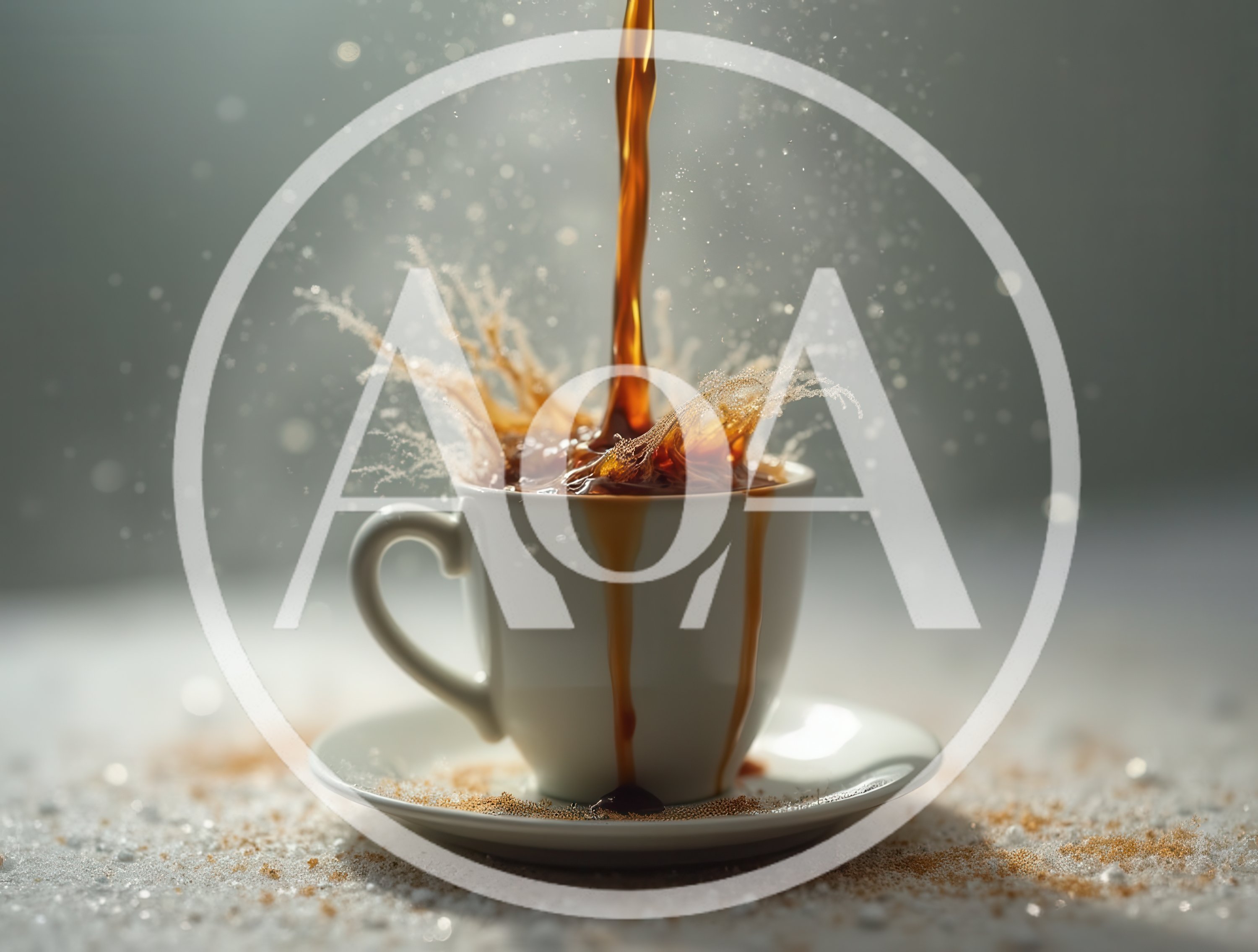 Coffee Pouring Into A White Ceramic Cup