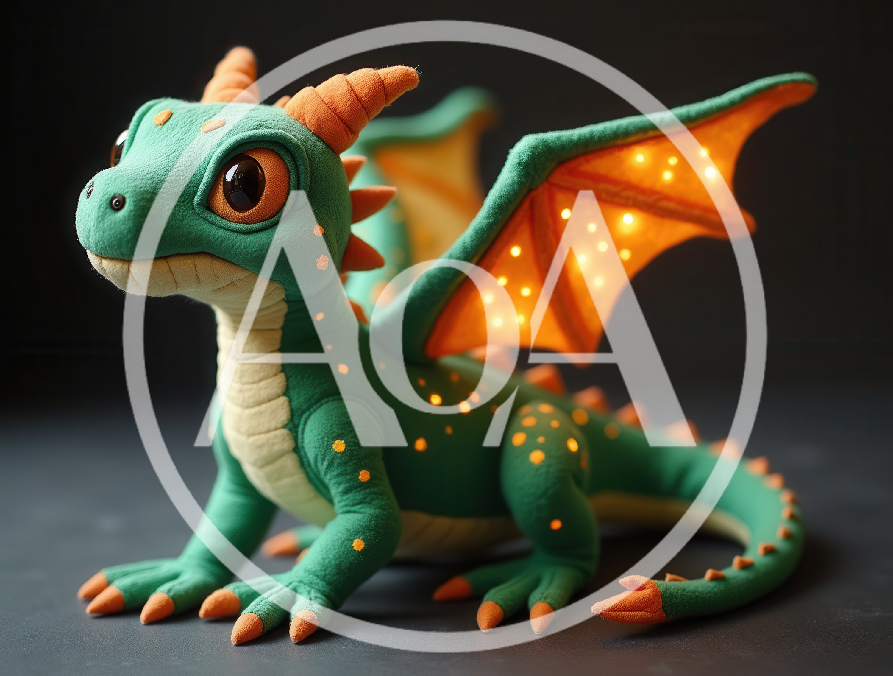 Cute Felt Dragon Plush Toy With Glowing Wings
