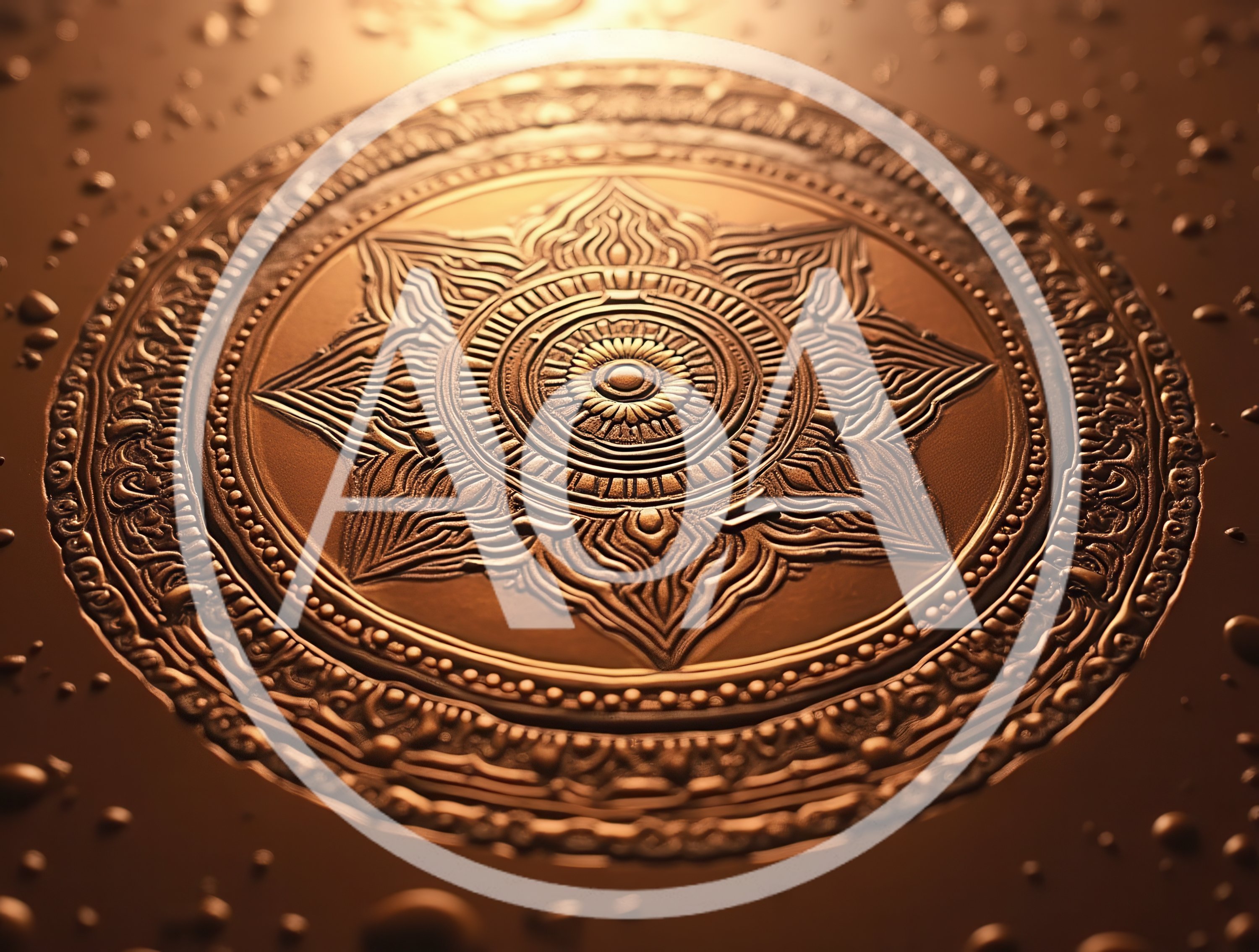 Intricate Golden Mandala Embossed On Metallic Surface