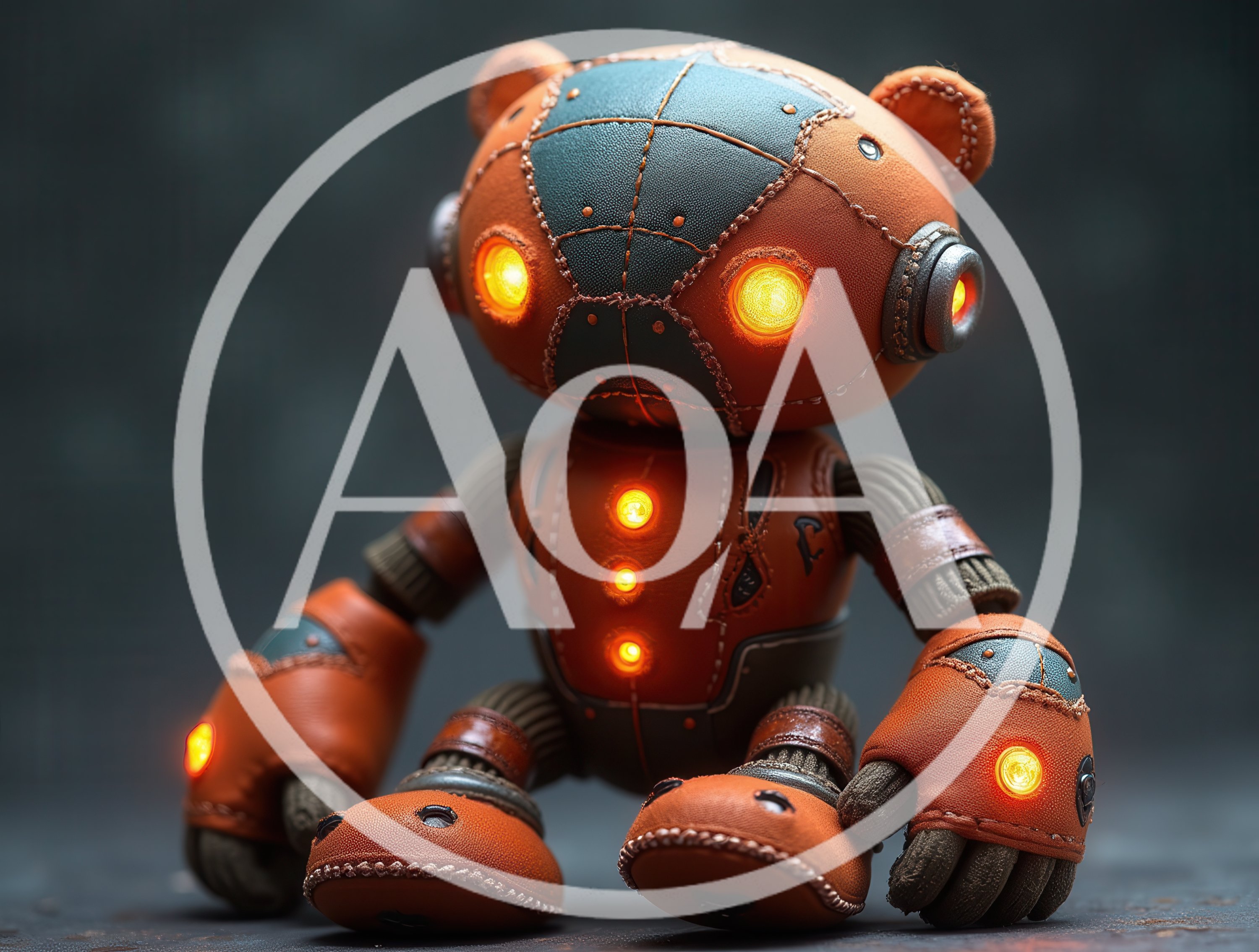 Steampunk Leather Teddy Bear Robot Toy