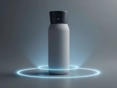 Minimalist Smart Water Bottle With Glowing Neon Rings
