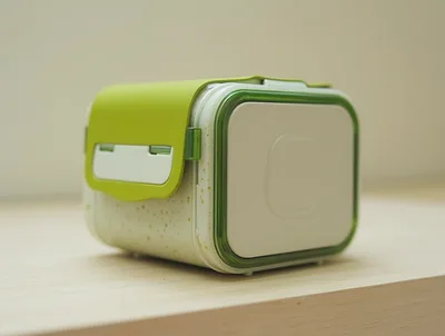 Modern Green And White Plastic Lunch Box Container