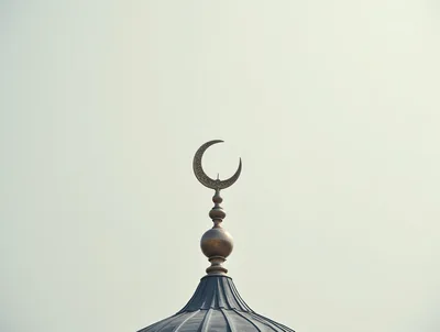 Crescent Moon Finial Atop A Mosque Dome