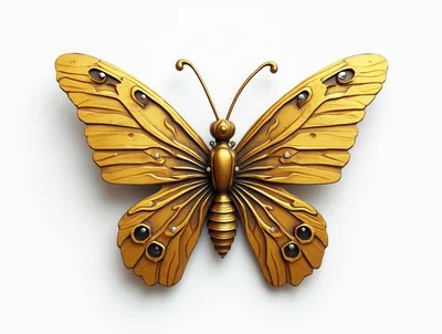 Golden Butterfly Wall Art Sculpture
