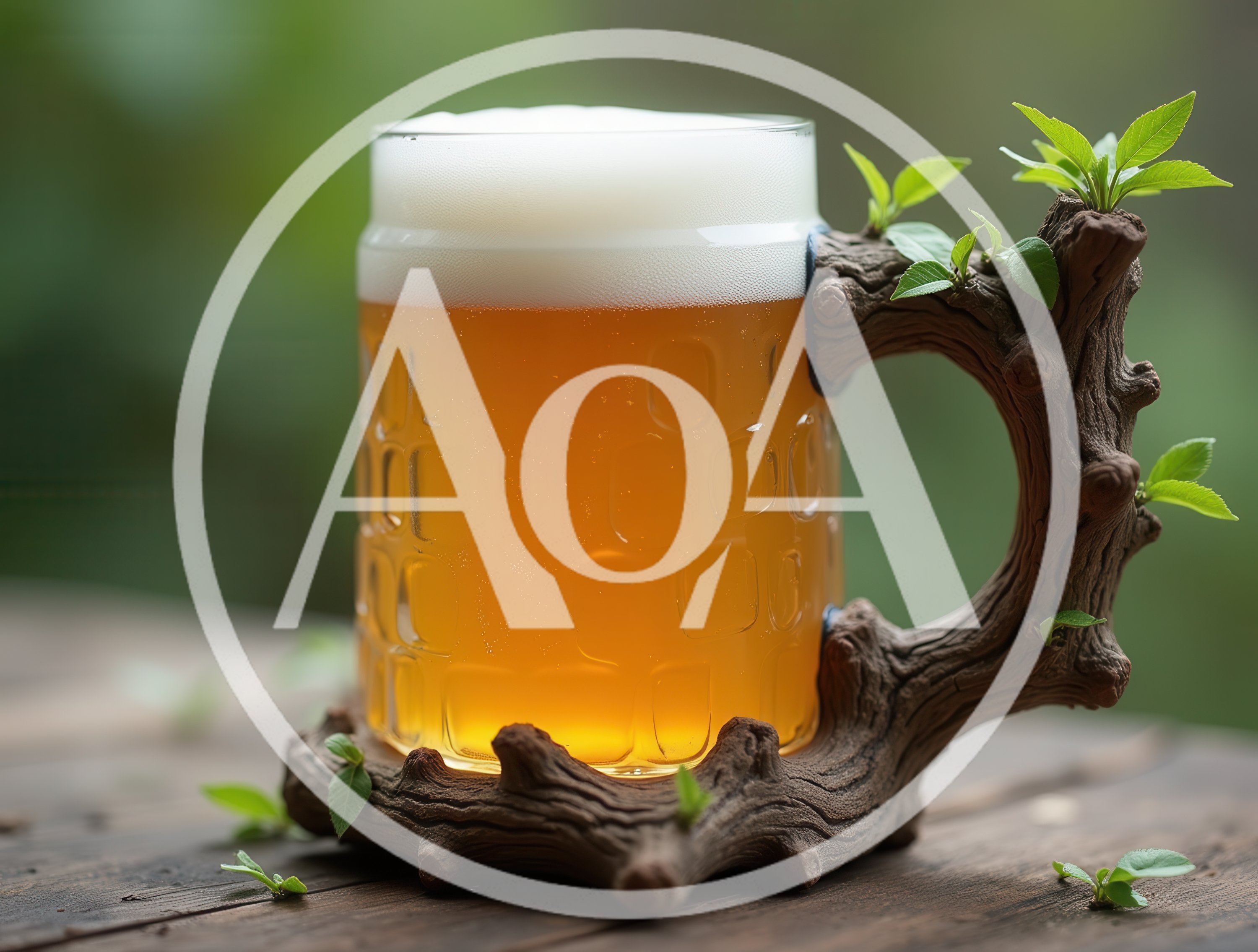 Glass Beer Mug With Tree Branch Handle