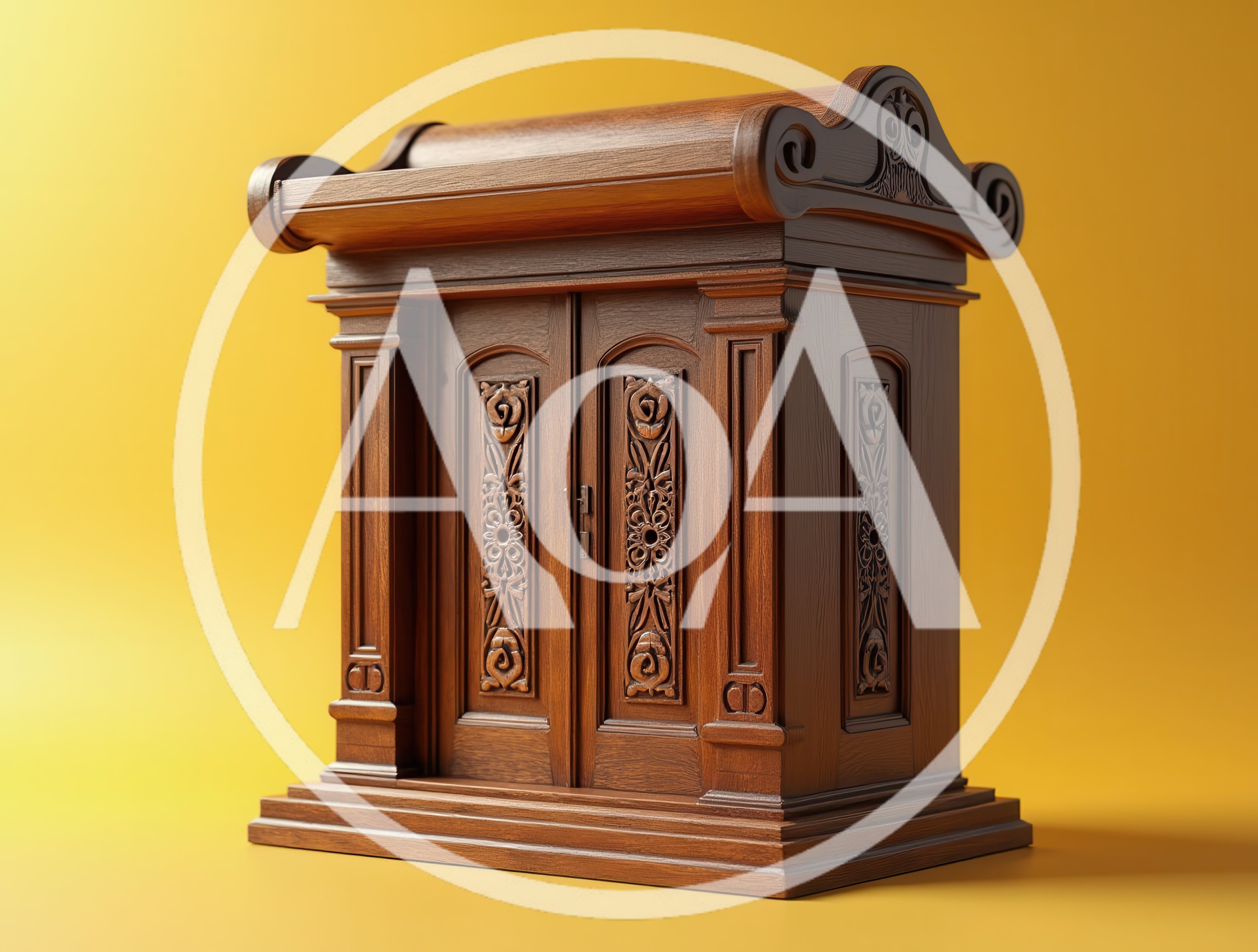 Ornate Wooden Cabinet With Intricate Carvings