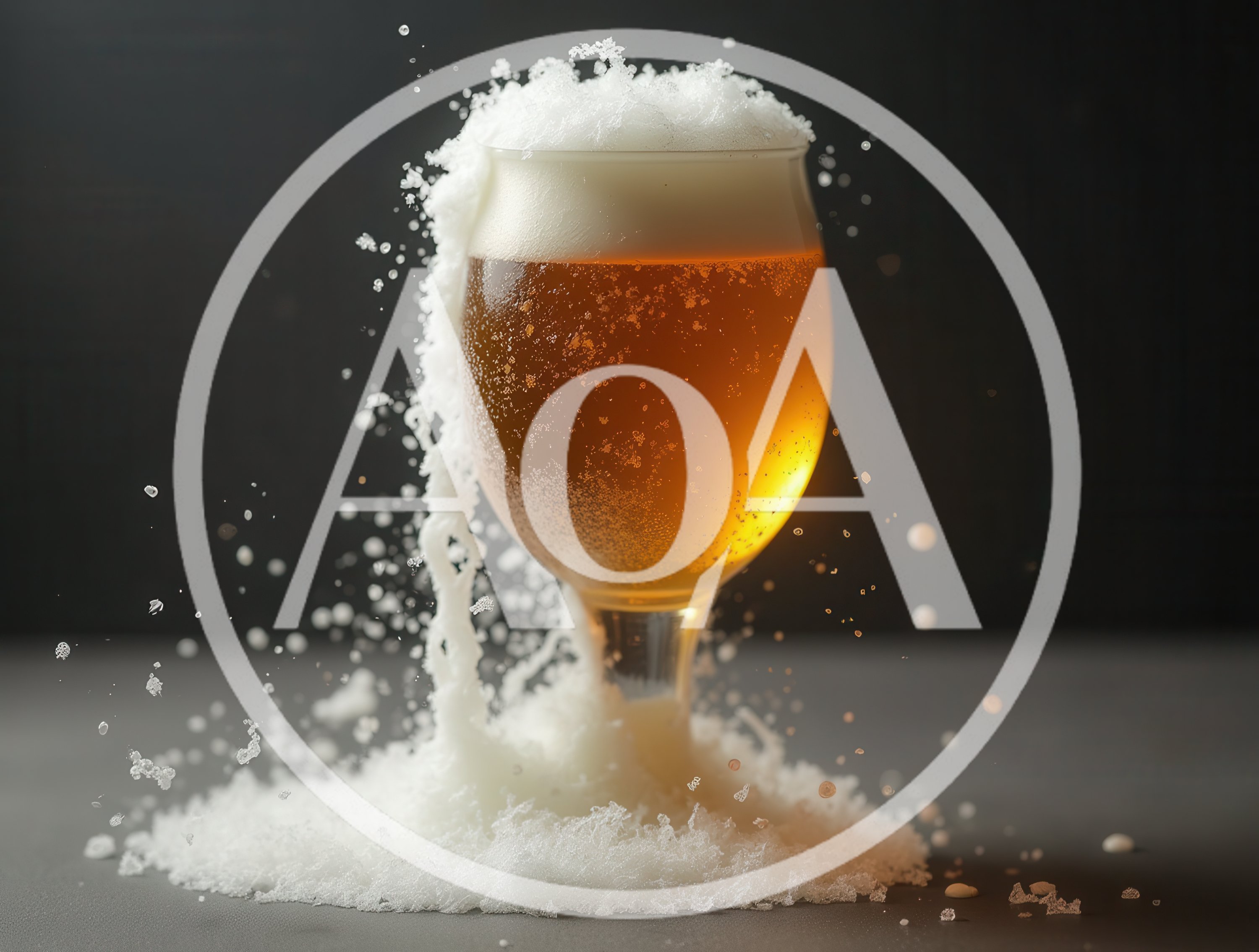 Glass Of Beer Overflowing With Thick White Foam