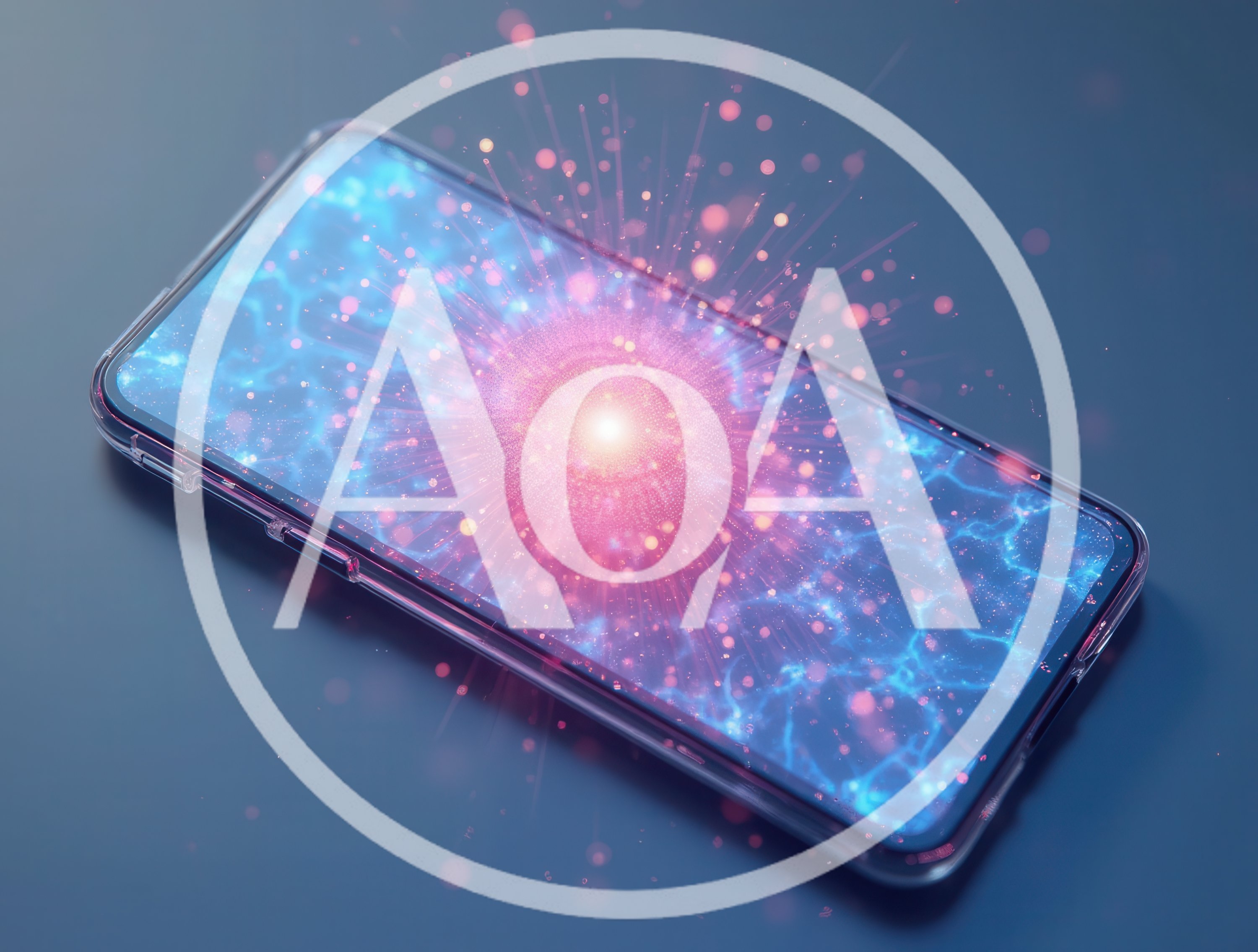 Smartphone Displaying Abstract Digital Energy Explosion