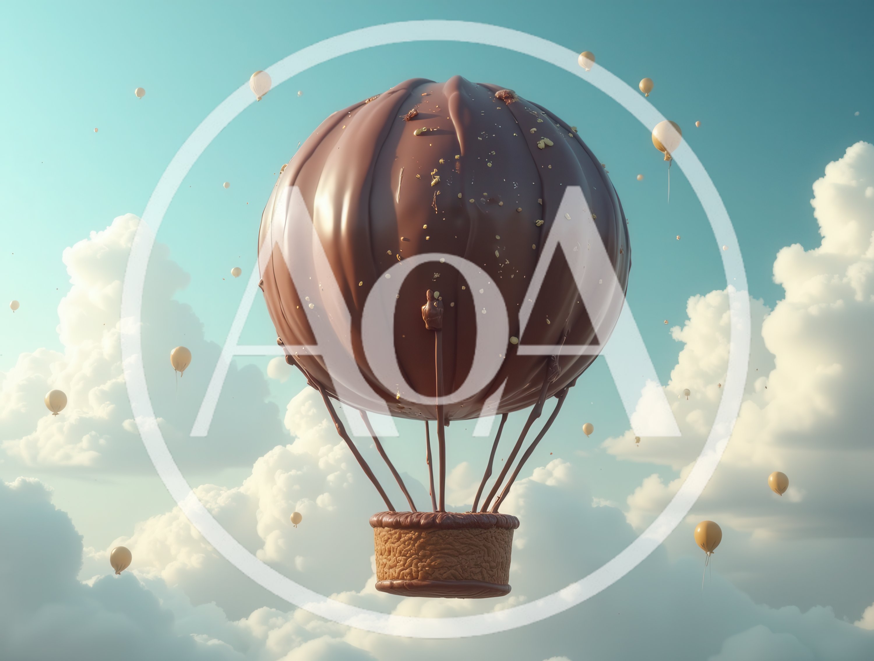 Chocolate Hot Air Balloon Floating In The Sky