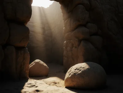 Sunlight Streaming Through A Natural Rock Archway