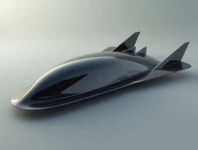 Futuristic Sleek Black Concept Vehicle Design