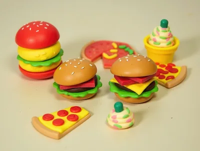 Miniature Toy Fast Food Erasers Collection