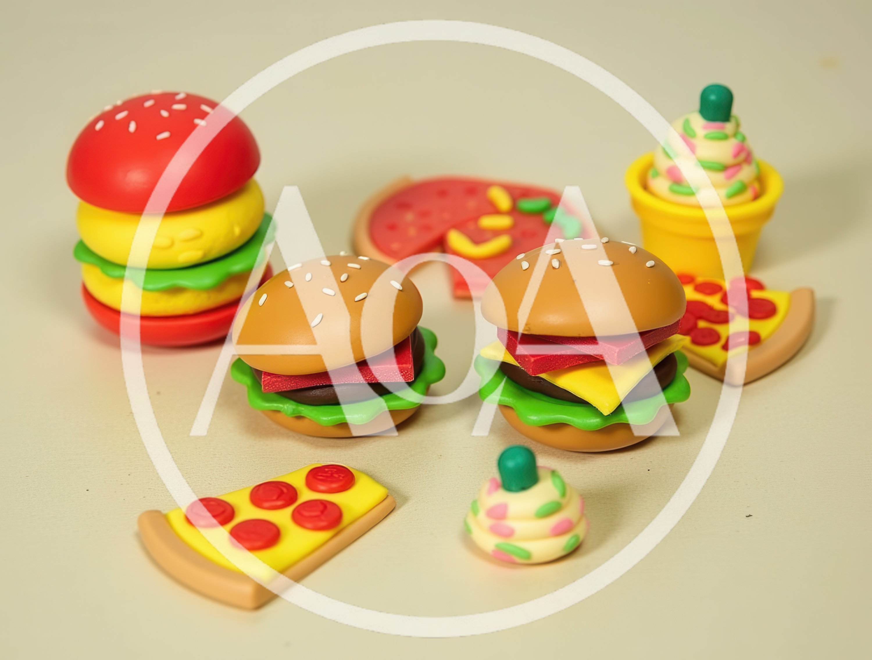Miniature Toy Fast Food Erasers Collection