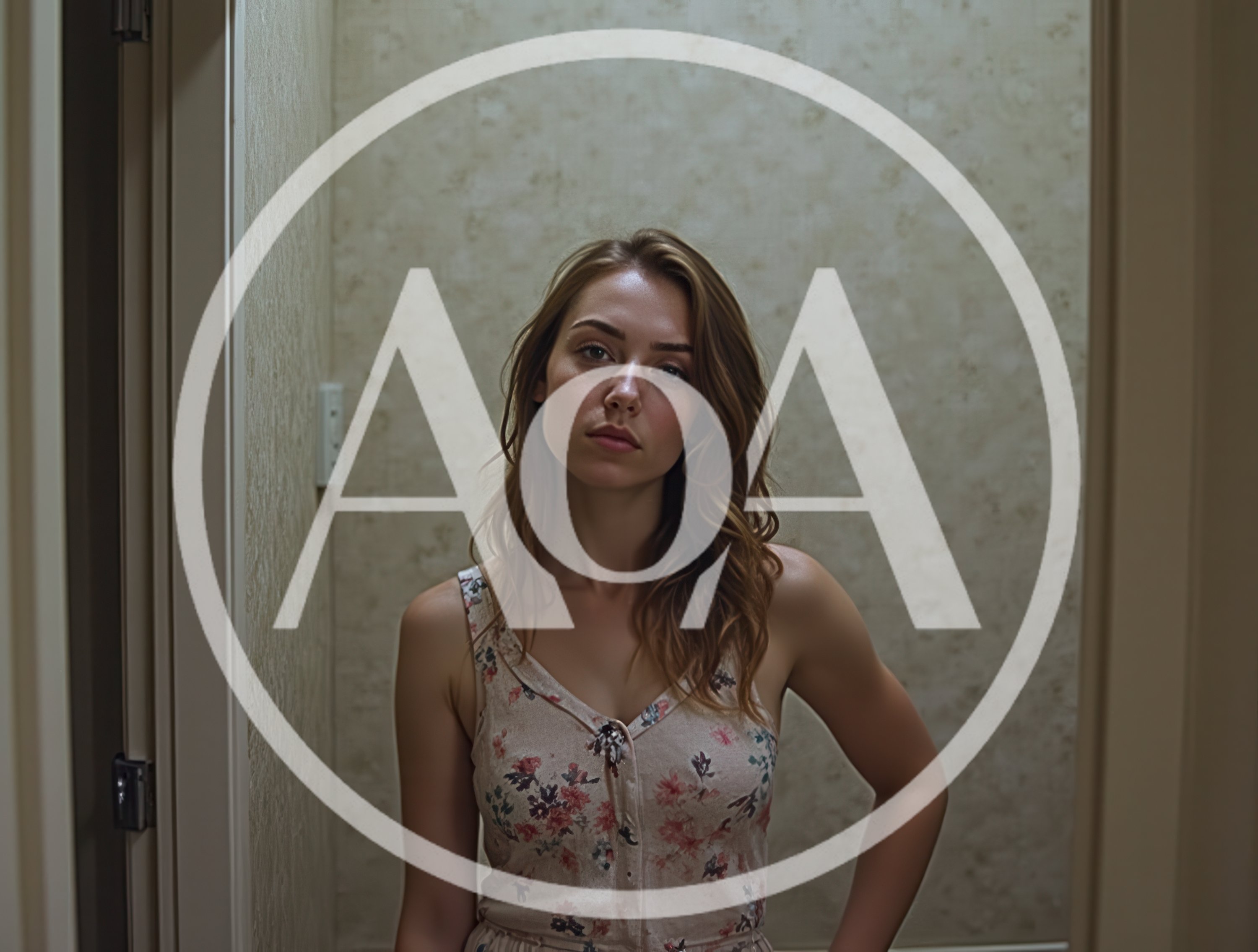 Young Woman Standing In A Hallway