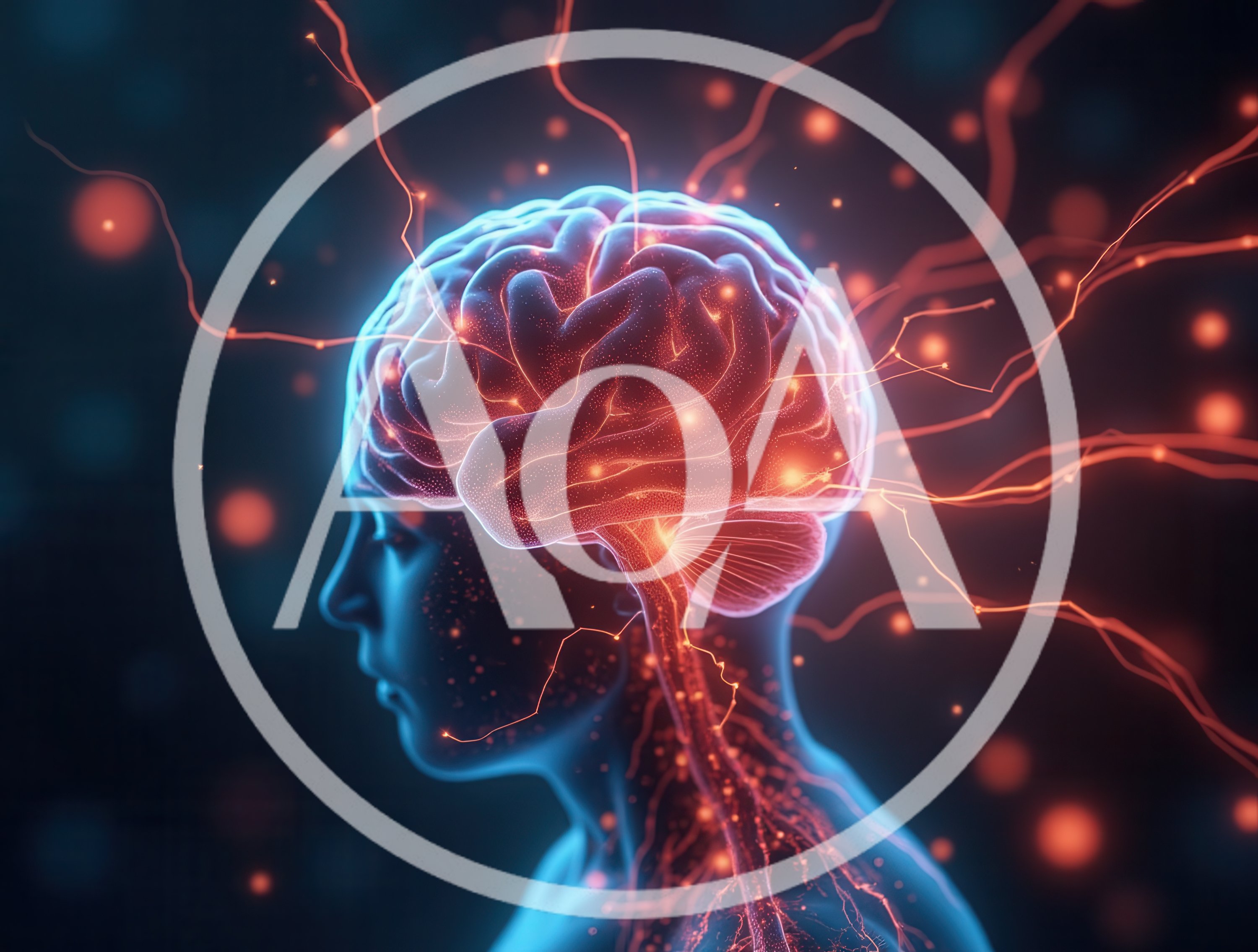 Digital Illustration Of Human Brain Neural Activity