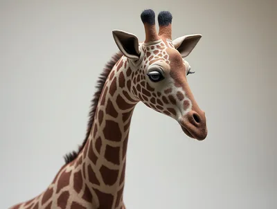 Studio Portrait Of A Realistic Giraffe Figurine