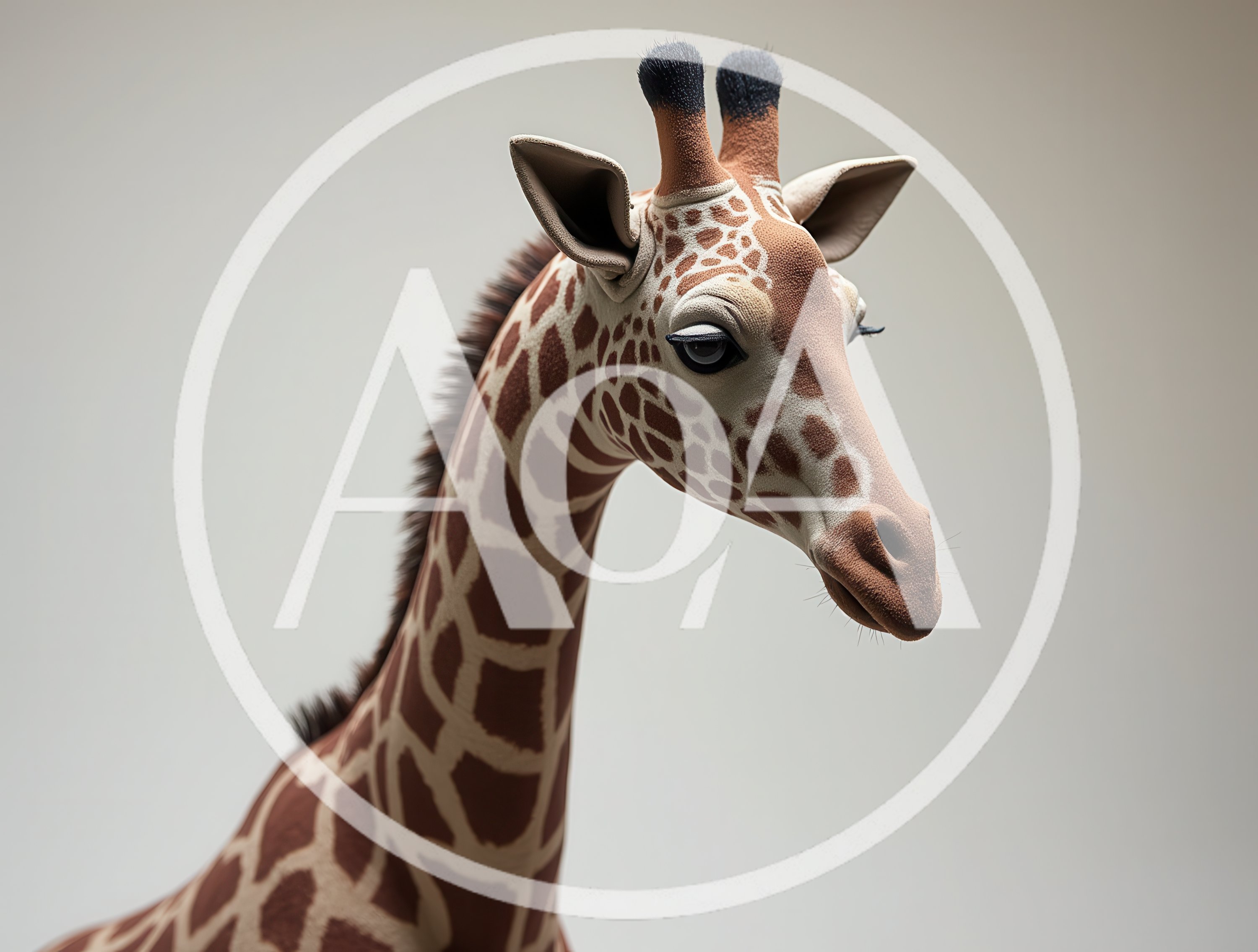 Studio Portrait Of A Realistic Giraffe Figurine