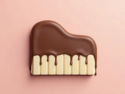 Chocolate Covered Piano Shaped White Chocolate Bar
