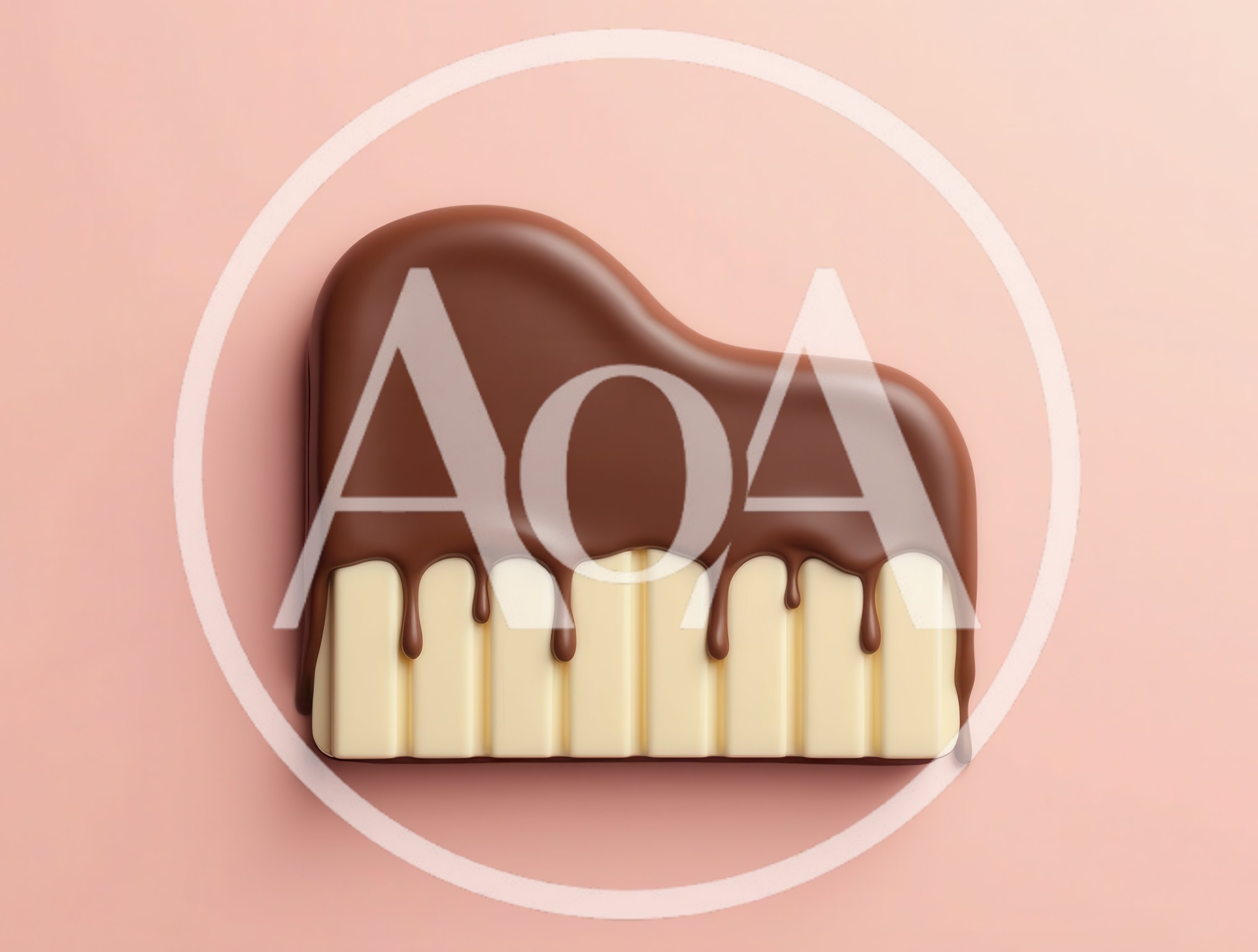 Chocolate Covered Piano Shaped White Chocolate Bar