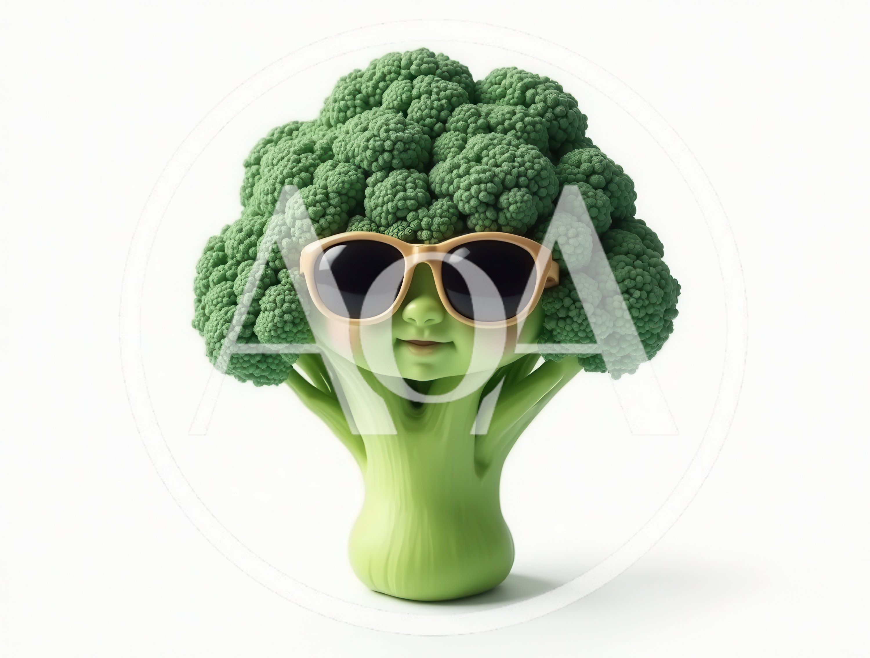 Cute Broccoli Character Wearing Sunglasses