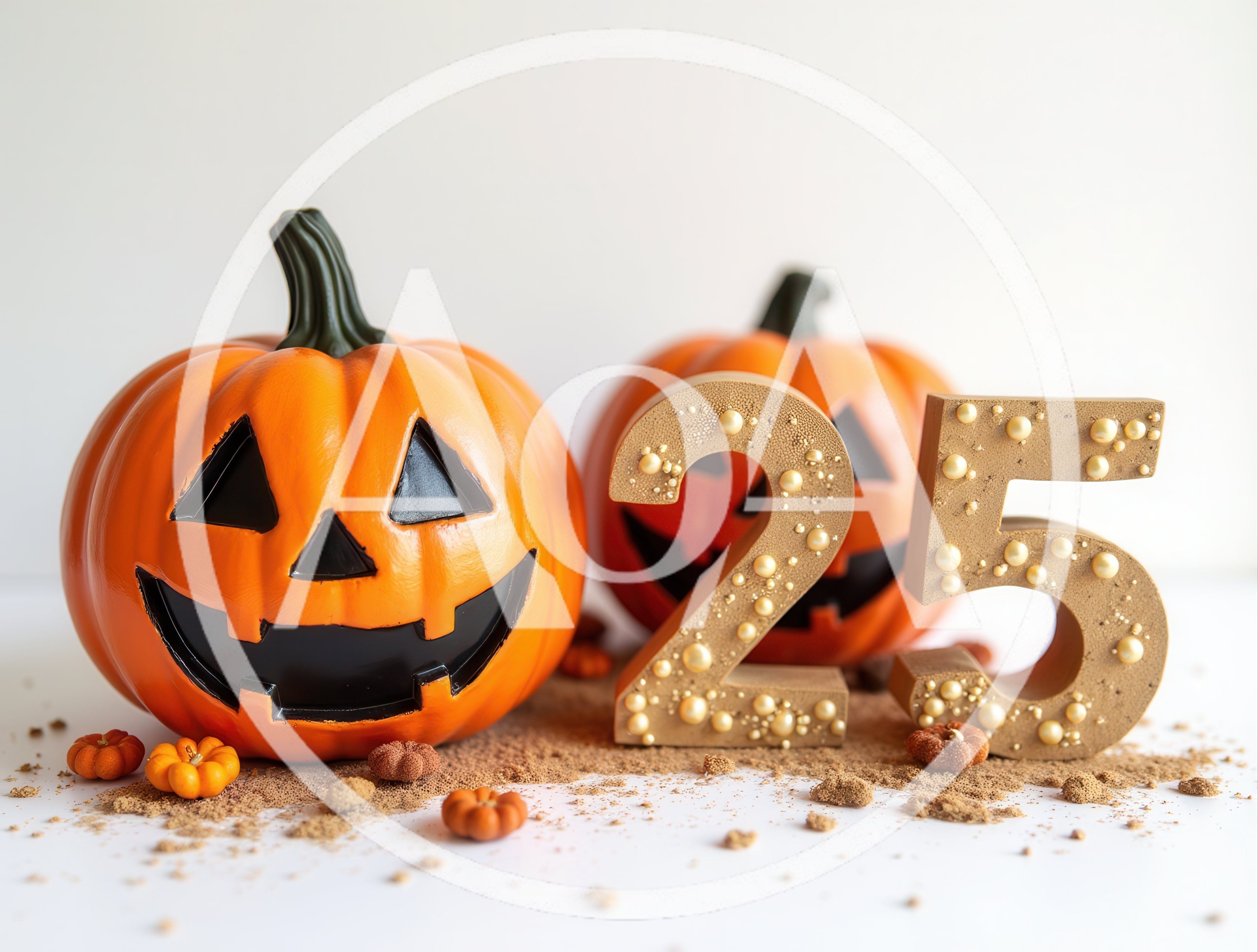 Halloween Jack O Lanterns With Number Twenty Five