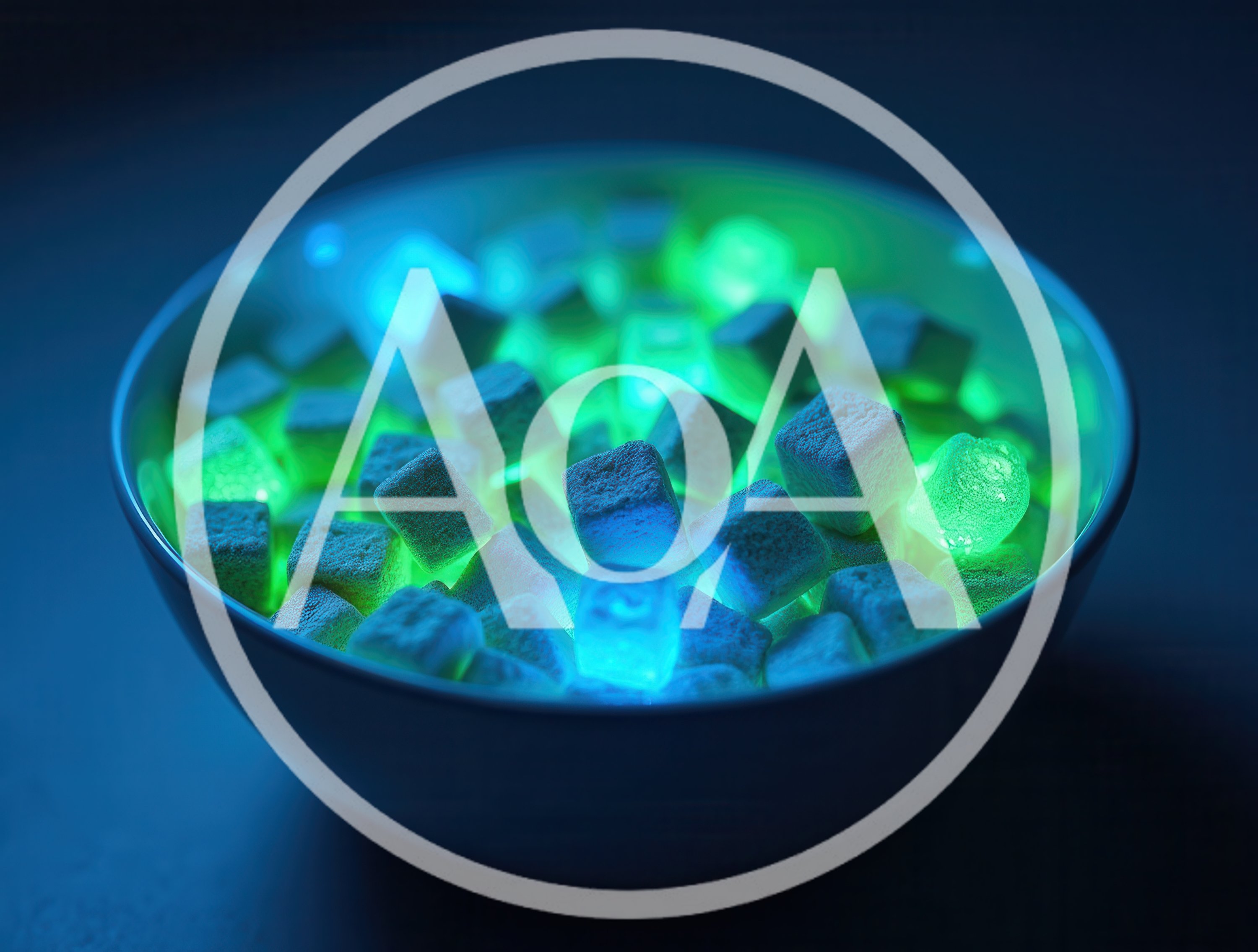 Glowing Sugar Cubes in a White Bowl