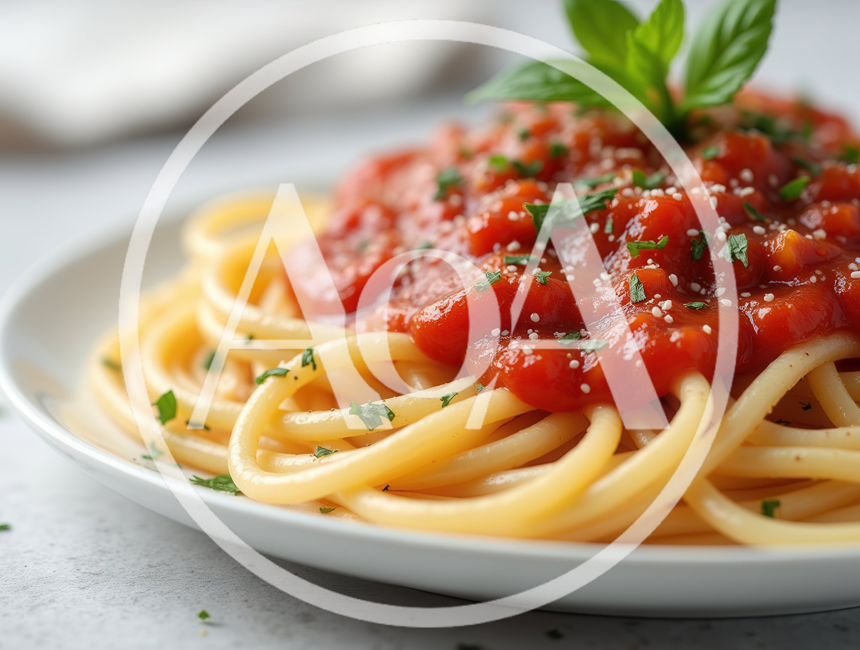 Spaghetti With Tomato Sauce And Fresh Basil