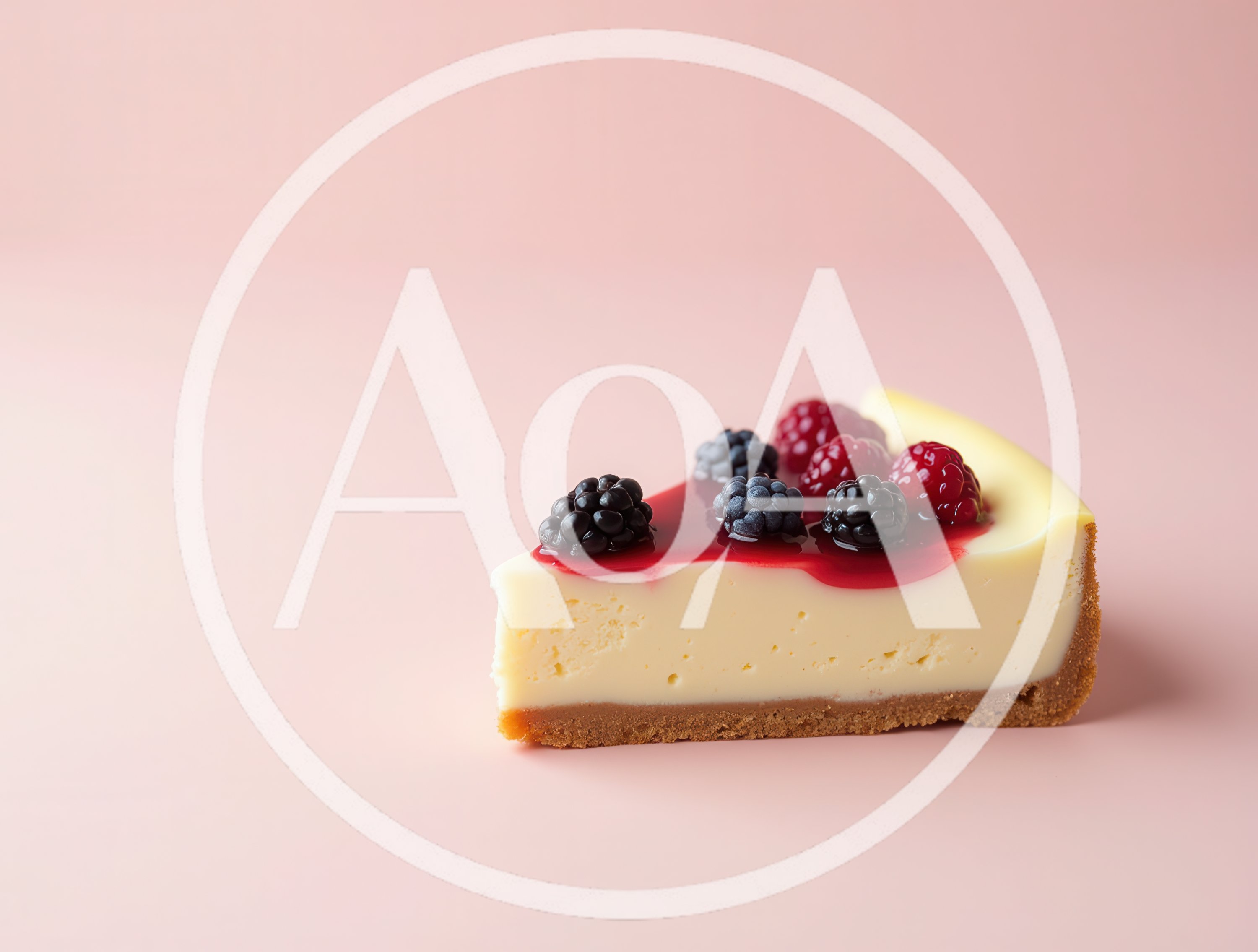 Slice of Cheesecake Topped with Fresh Berries