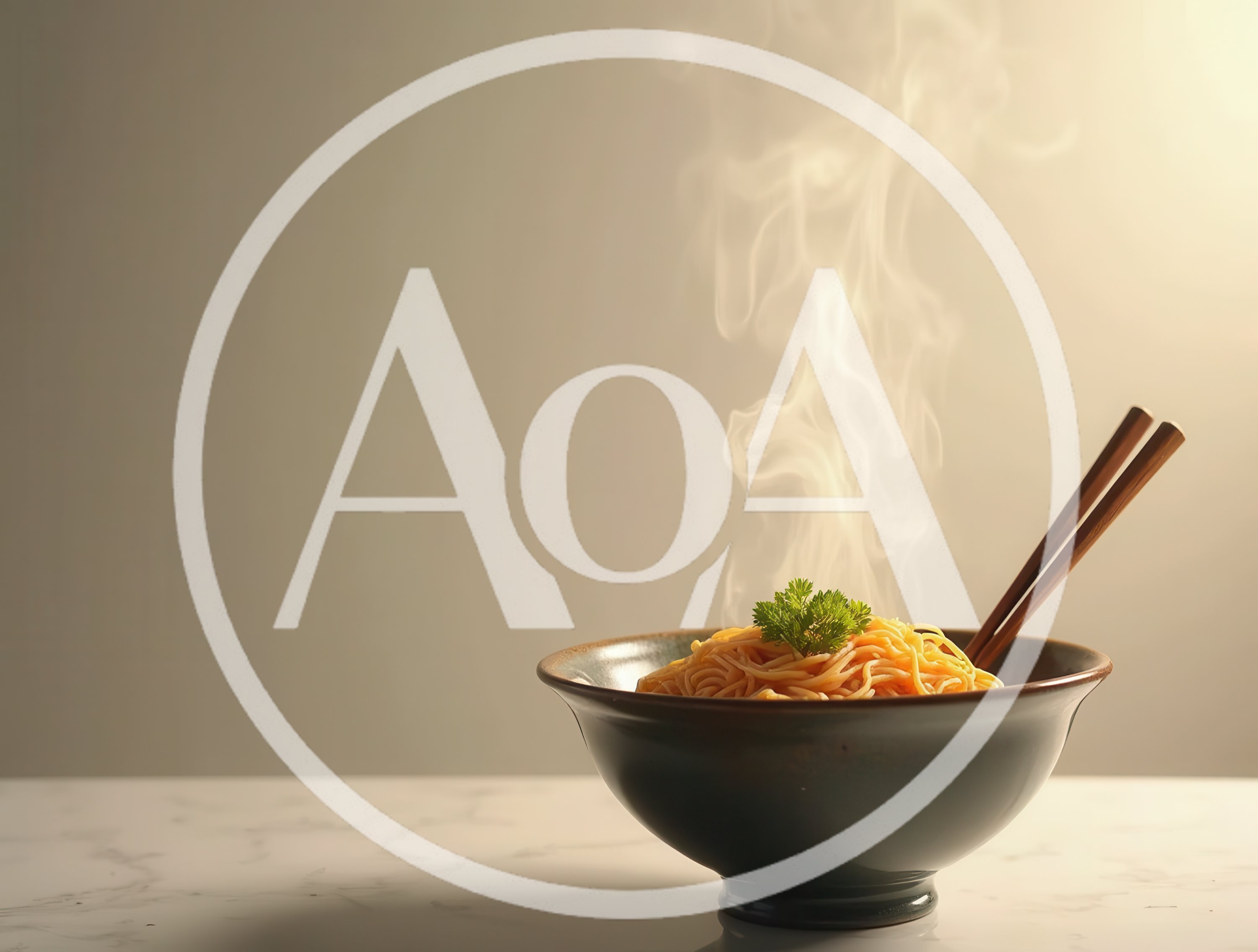 Steaming Bowl Of Fresh Noodles With Chopsticks