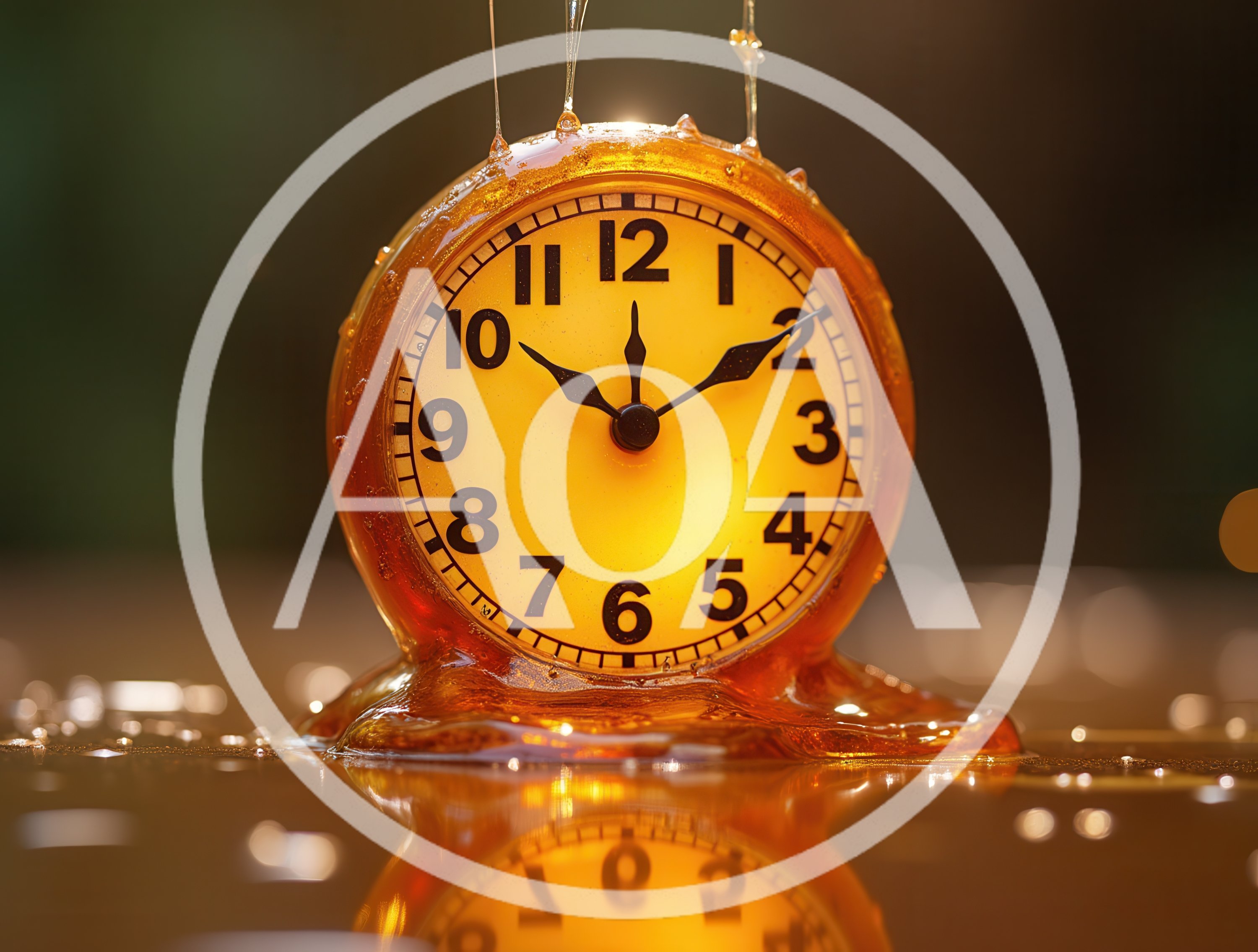 Clock Melting In Thick Golden Honey