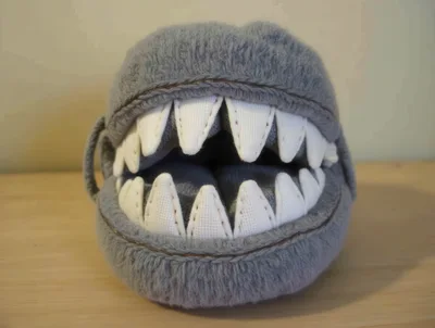 Plush Monster Mouth Toy With Sharp Teeth