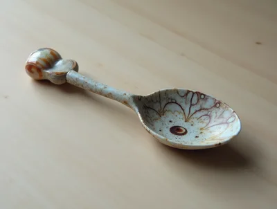 Handcrafted Ceramic Spoon With Intricate Painted Details