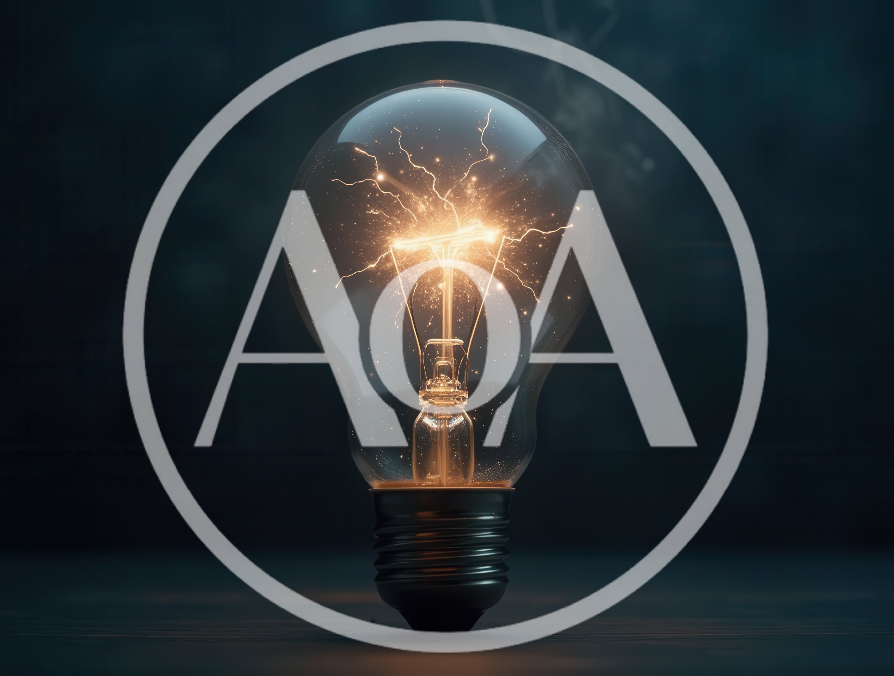 Glowing Light Bulb With Electrical Sparks Inside