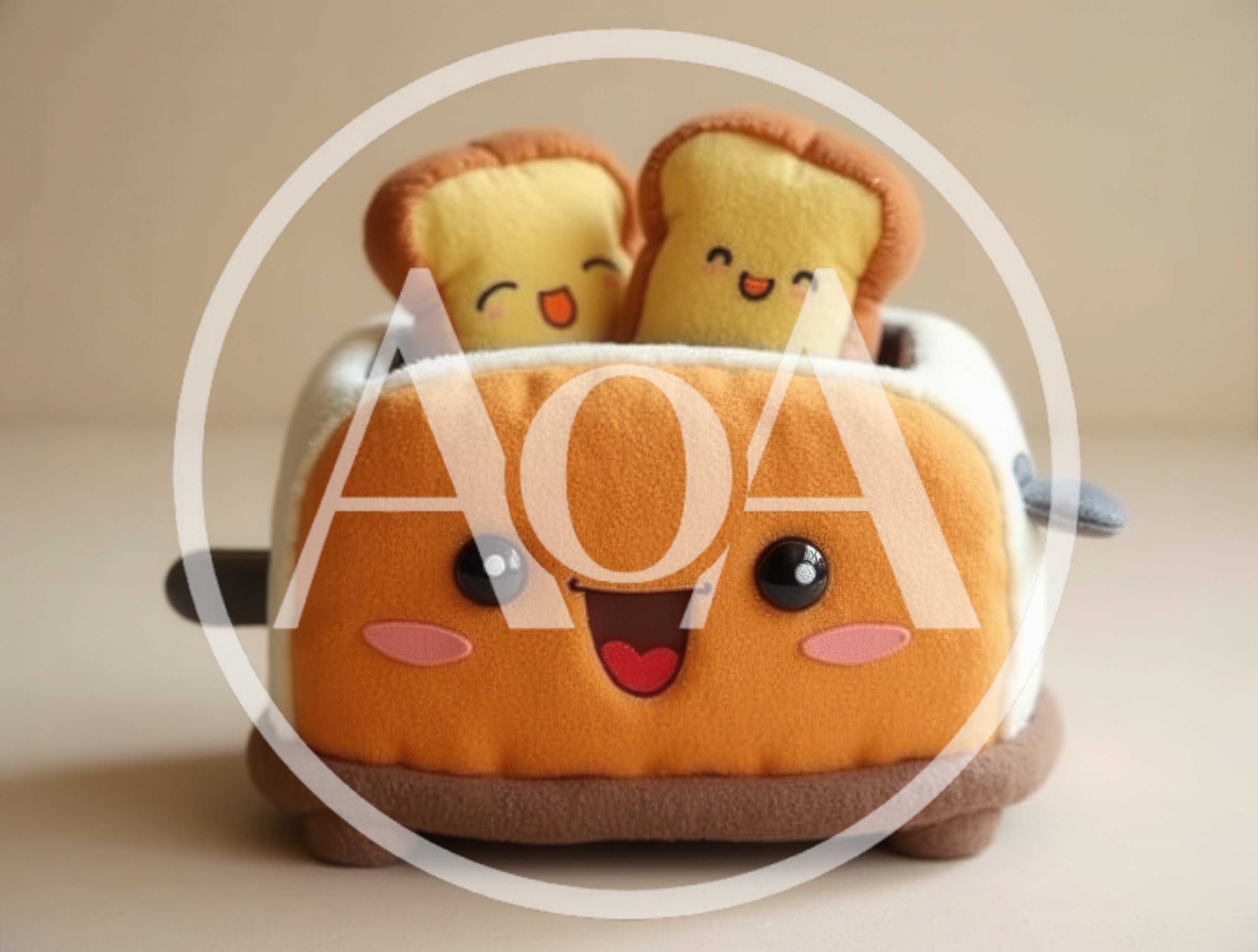 Cute Plush Toaster Toy With Smiling Bread Slices