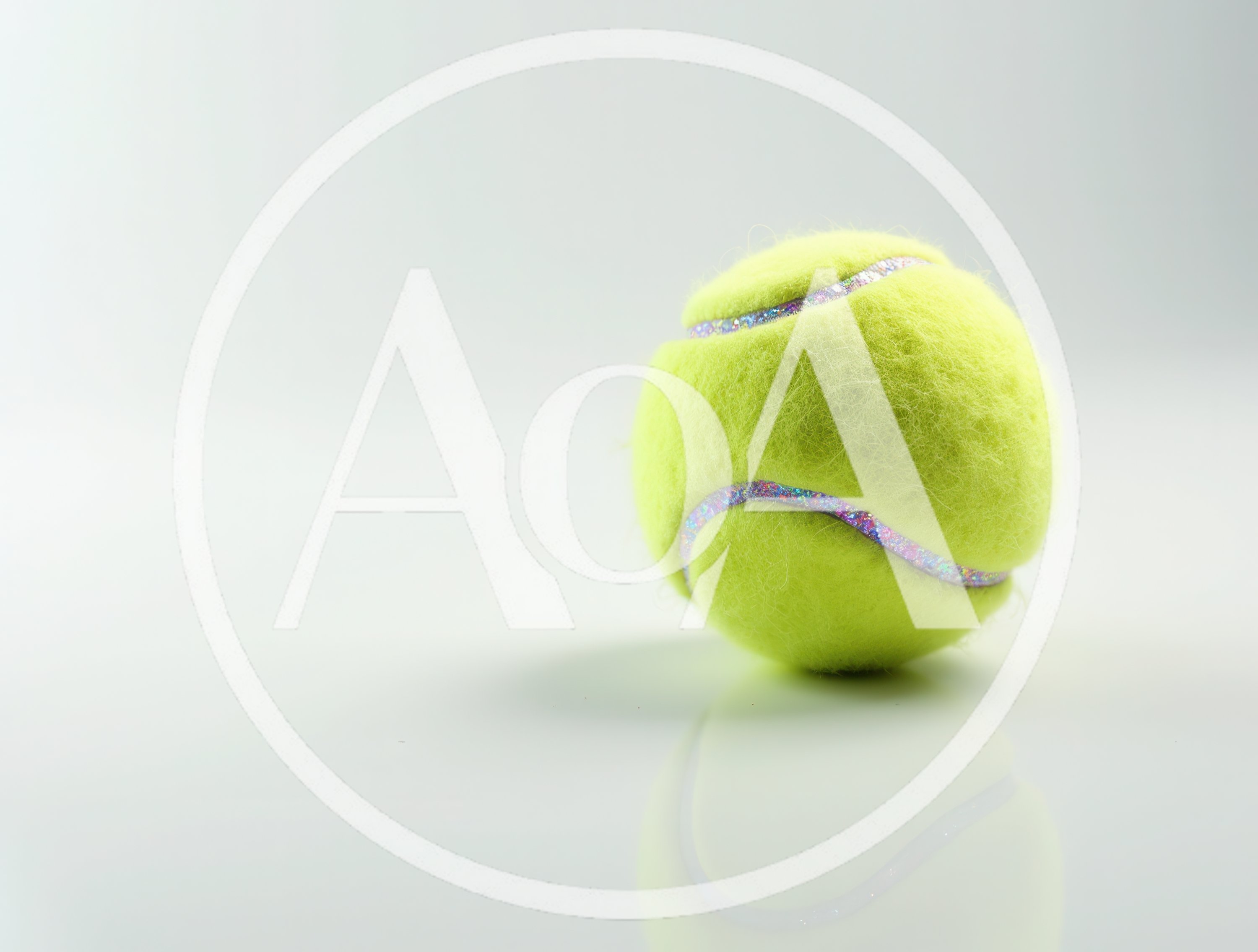 Neon Yellow Tennis Ball With Glitter Seams