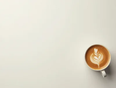 Top View Of A Latte With Heart Latte Art