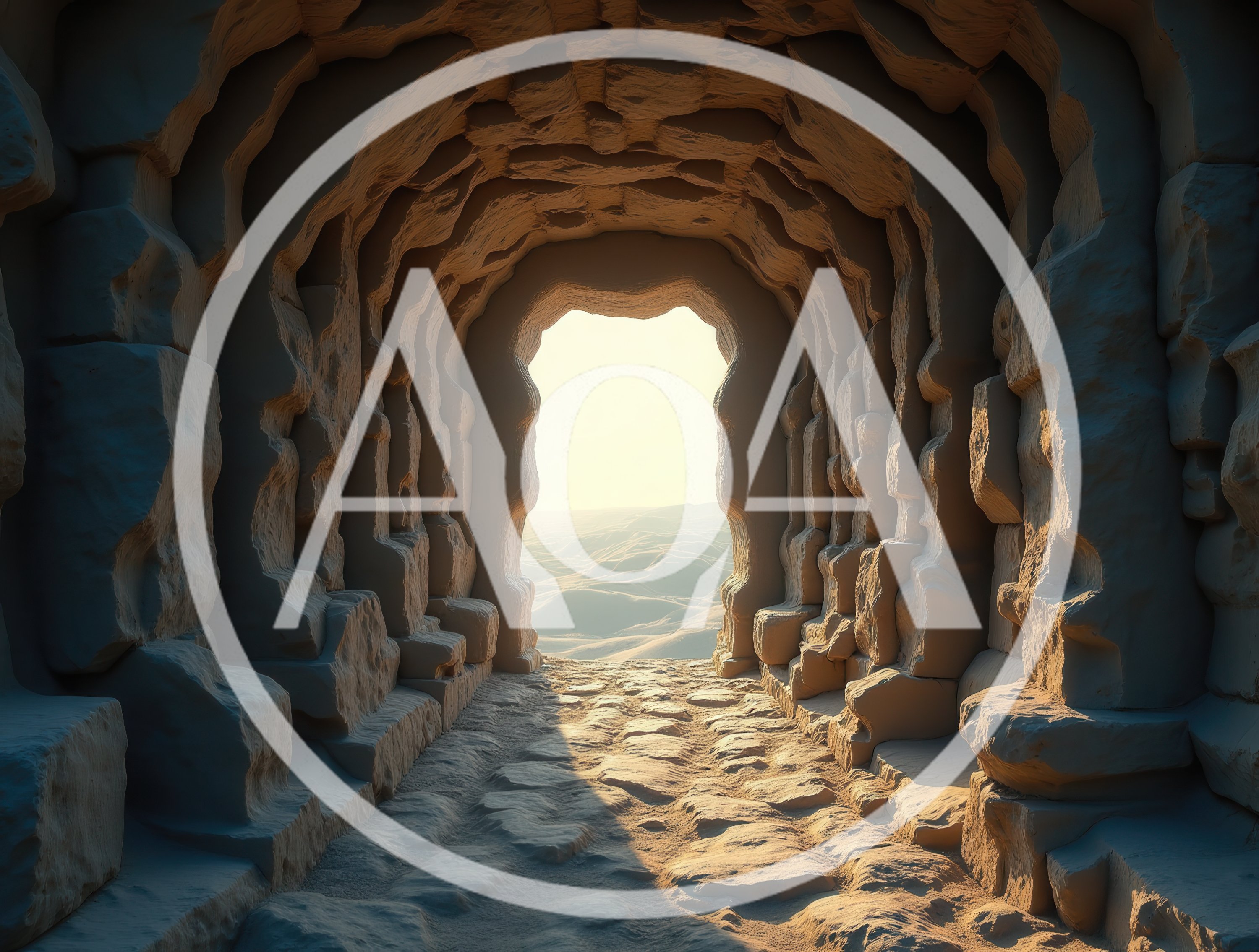 Stone Tunnel Opening To A Desert Landscape