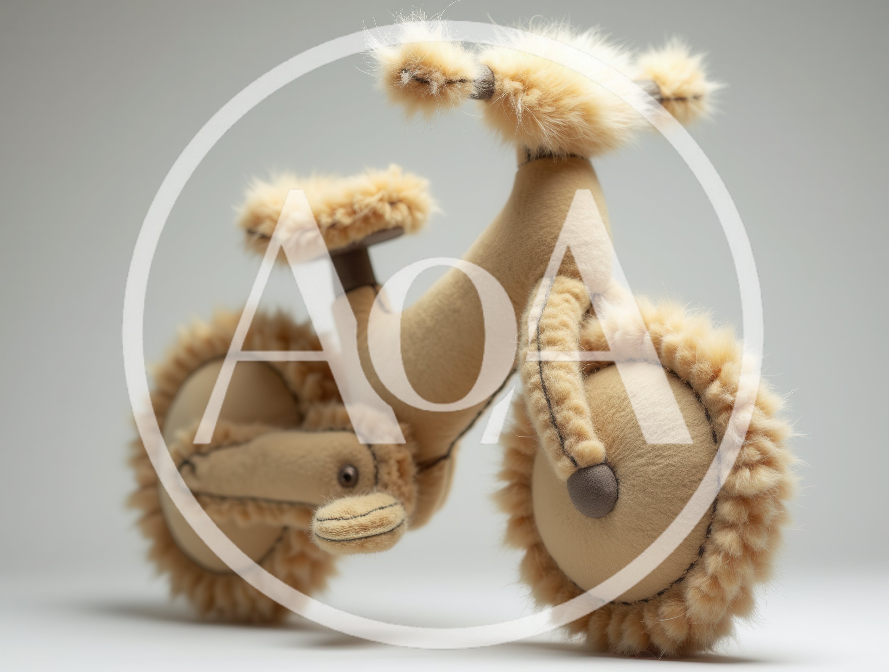 Plush Furry Toy Bicycle On White Background