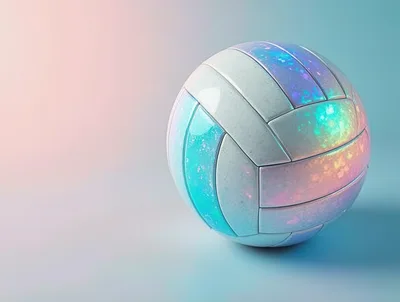 Iridescent Volleyball On A Soft Gradient Background
