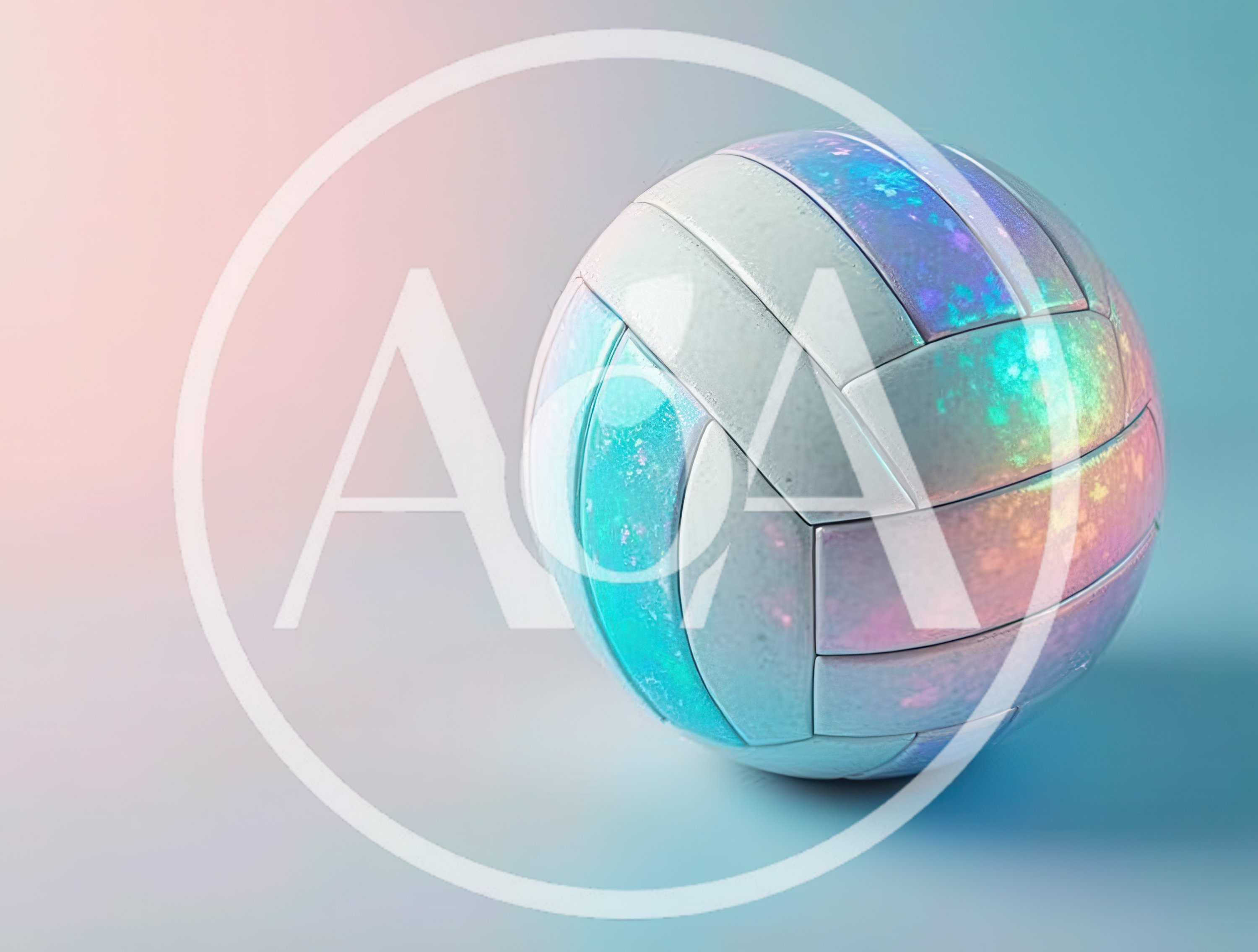 Iridescent Volleyball On A Soft Gradient Background