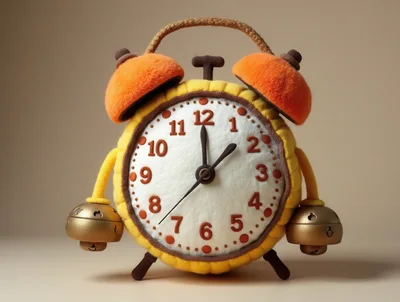 Plush Alarm Clock Toy With Soft Fabric Texture