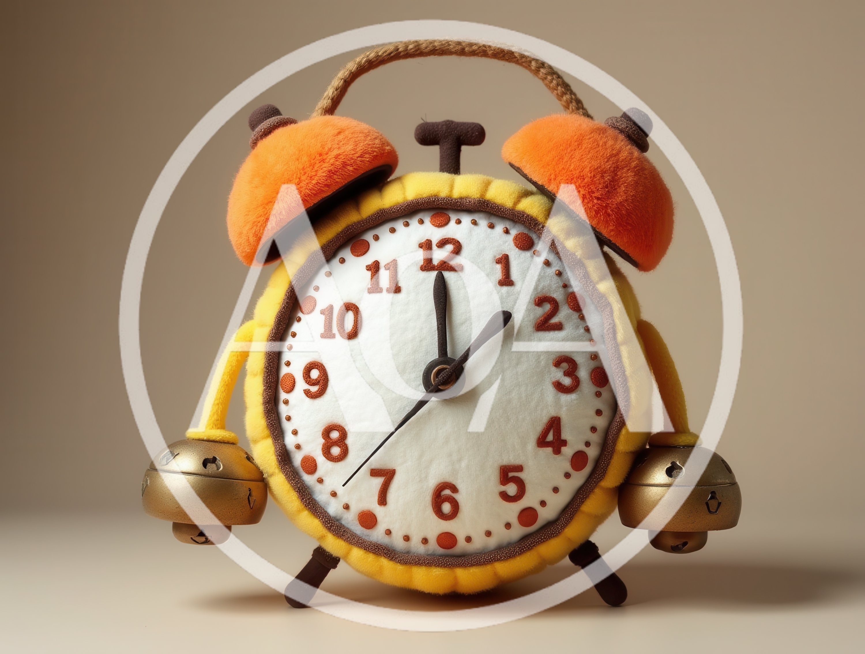 Plush Alarm Clock Toy With Soft Fabric Texture