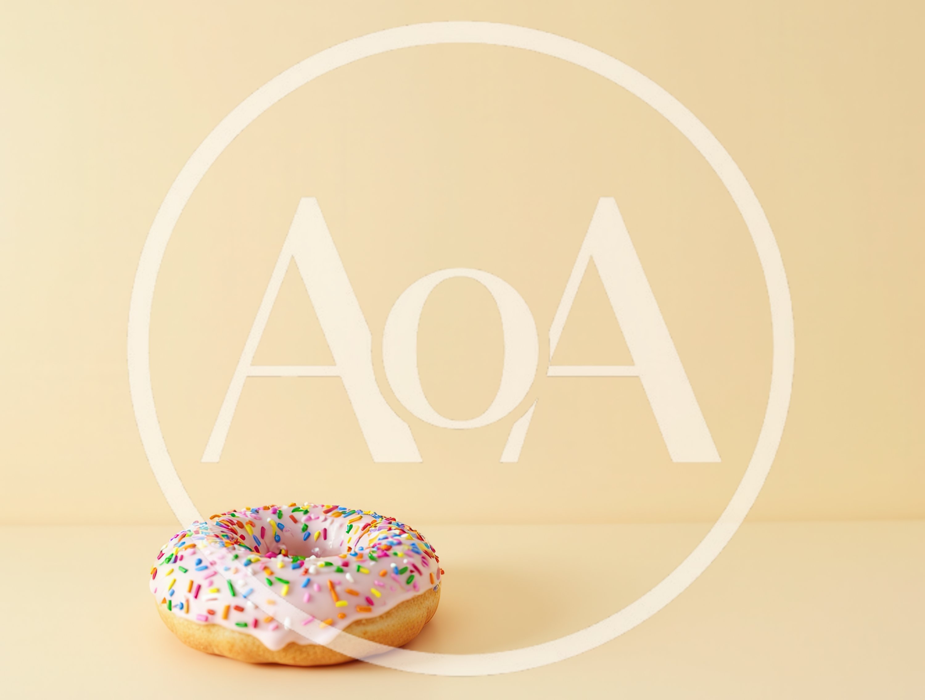 Single Pink Frosted Donut With Colorful Sprinkles
