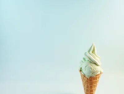 Mint Green Soft Serve Ice Cream Cone
