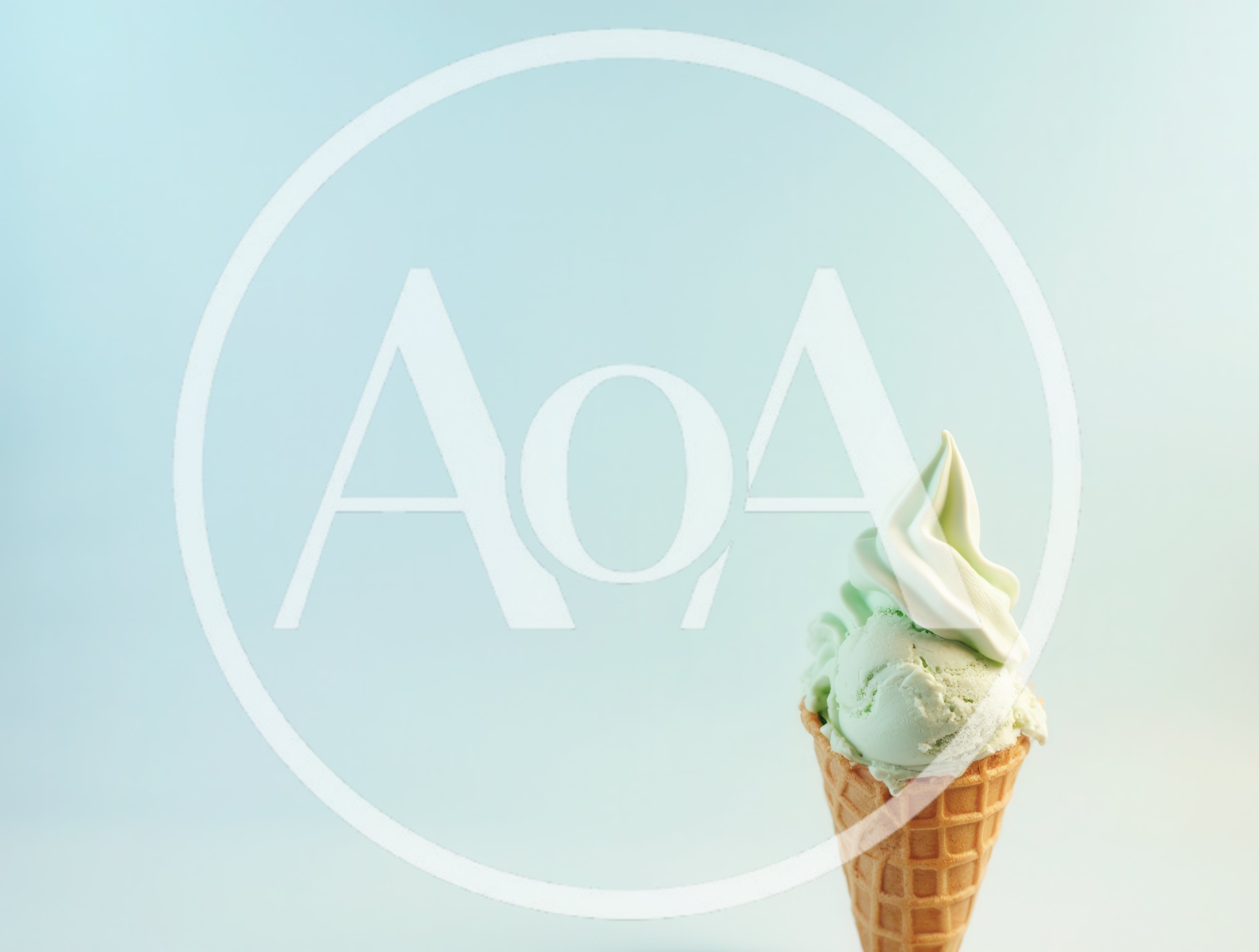 Mint Green Soft Serve Ice Cream Cone