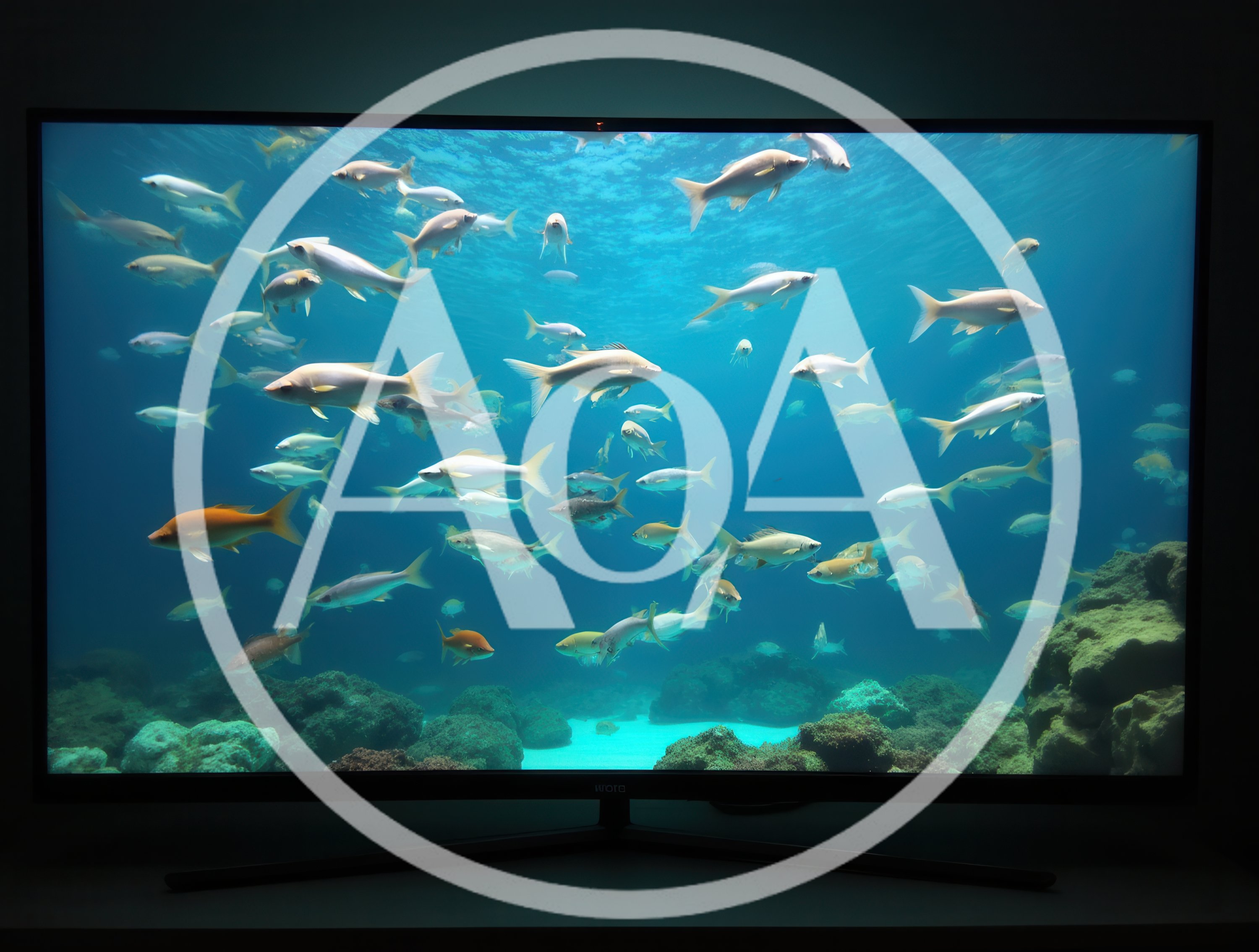 School Of Fish Swimming In Clear Blue Ocean Water