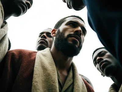 Group Of Men In A Huddle