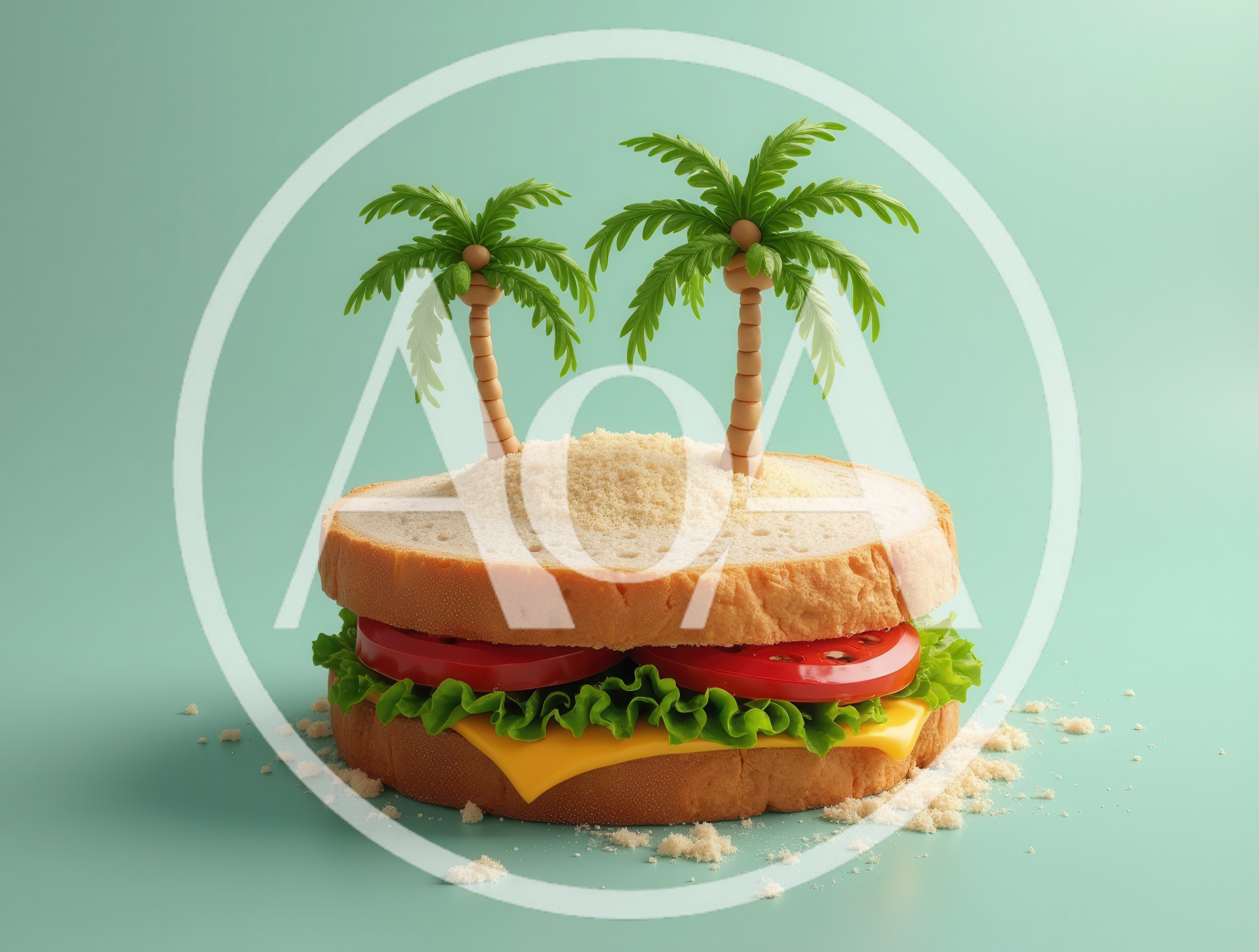 Sandwich Island With Palm Trees And Sand