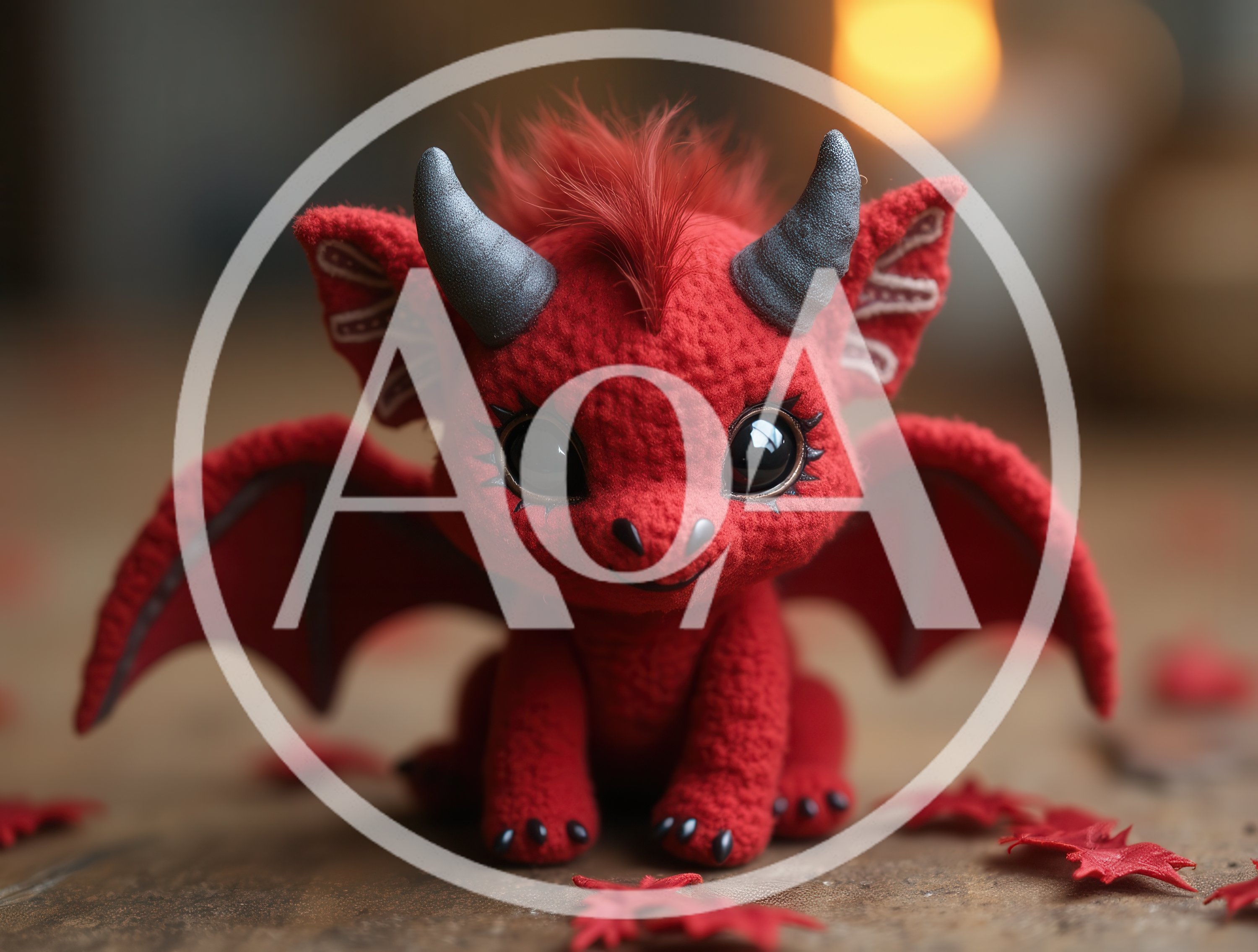 Cute Red Plush Dragon Toy Sitting
